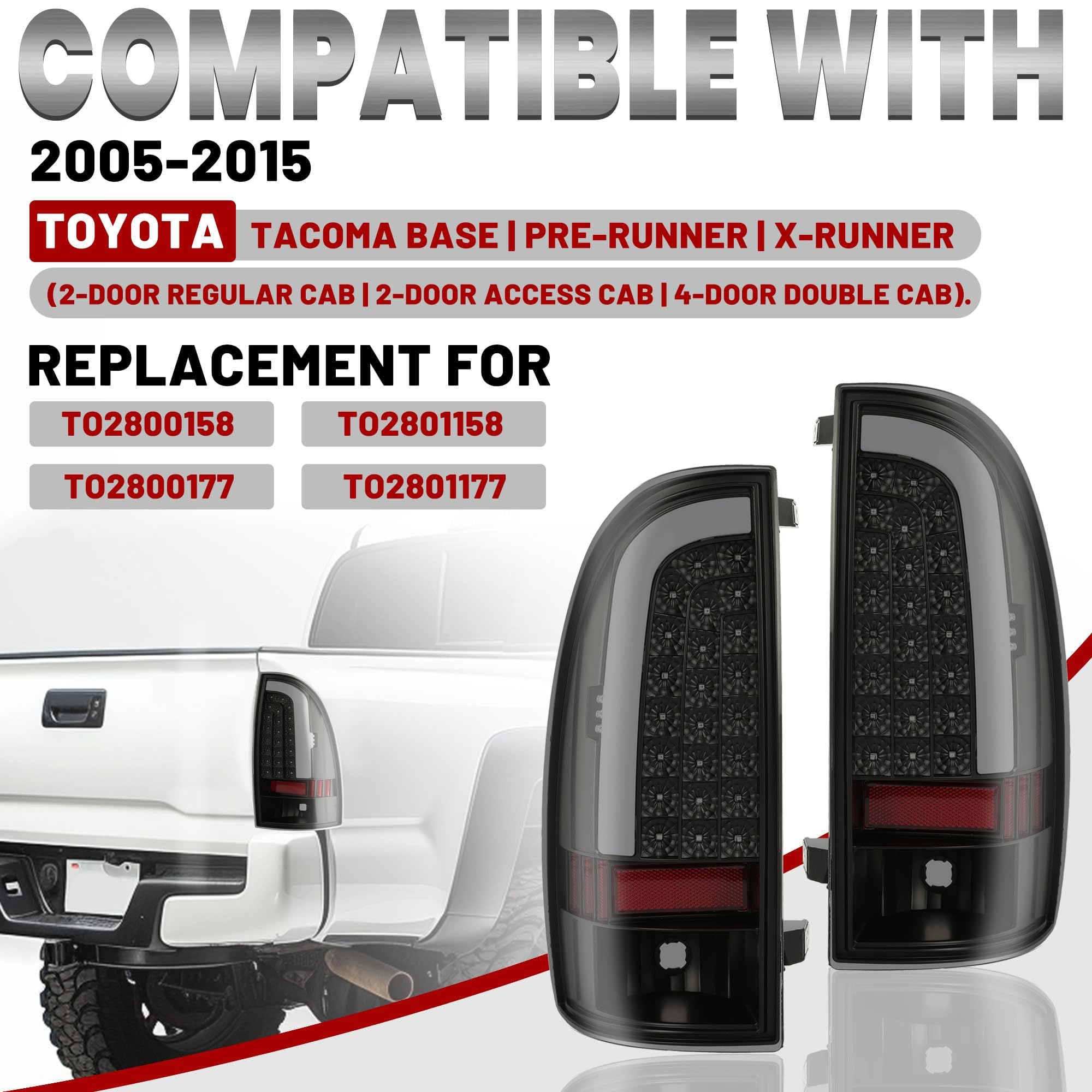 Amazon | HECASA LEDテールライト 2005-2015 トヨタ タコマ Cタイプ