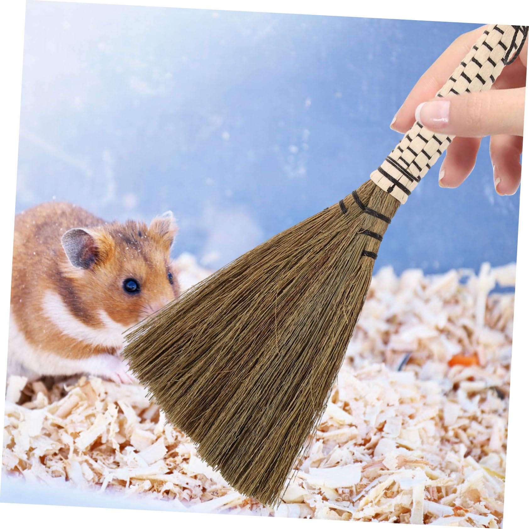 SHERCHPRY Mini Whisk Brush Broom Handmade Suitable for Small Pet Cages Sofa Bed Table-top Random Color