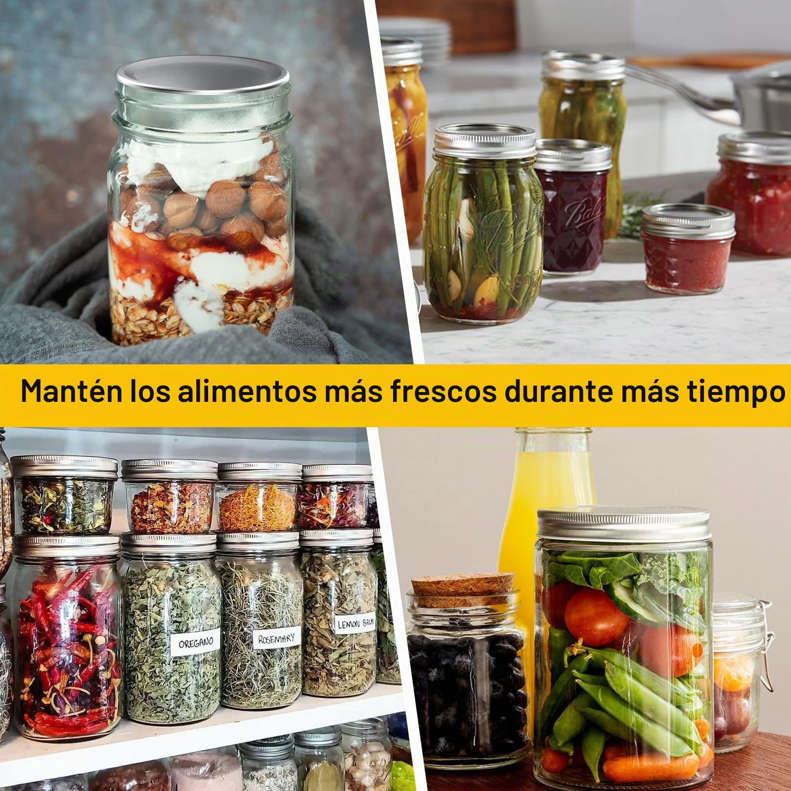 Sellador Eléctrico al Vacío para Tarros de Conservas, Sellador al vacío para tarros de conserva con tapas normales Mason Jar Selladora al Vacío Kit para el Almacenamiento de Alimentos