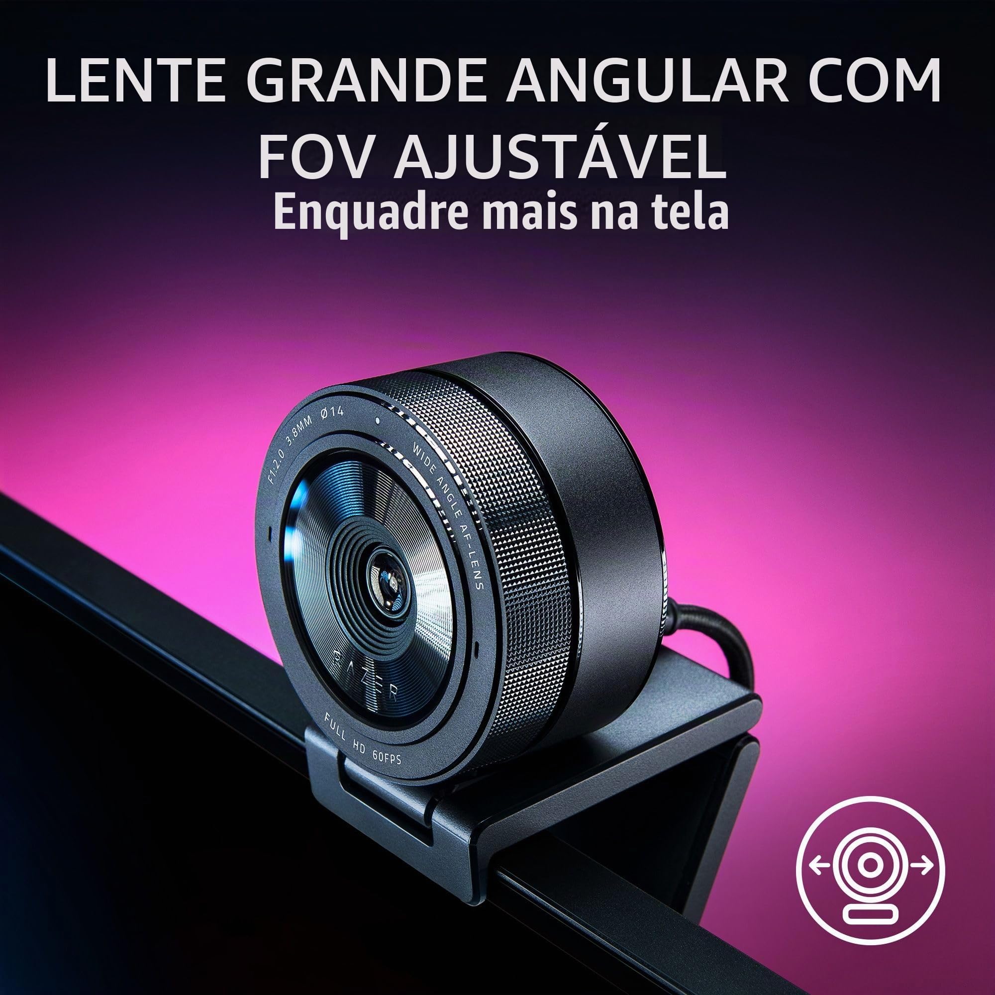 Webcam Razer Kiyo Pro Streaming: 1080p 60fps não comprimido