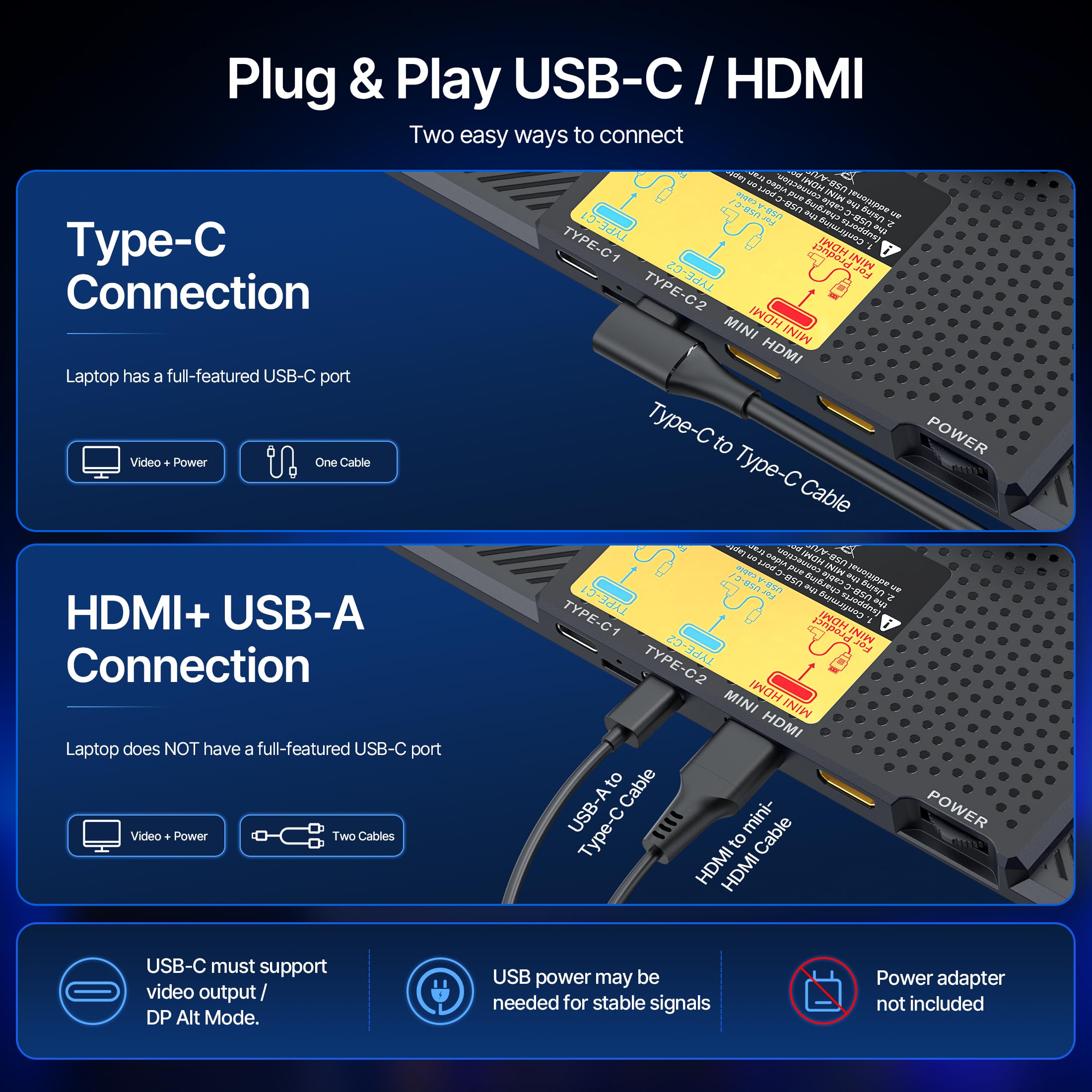 Laptop Screen Extender 15.6", 5 Modes & Detachable Slim Portable Monitor view 6