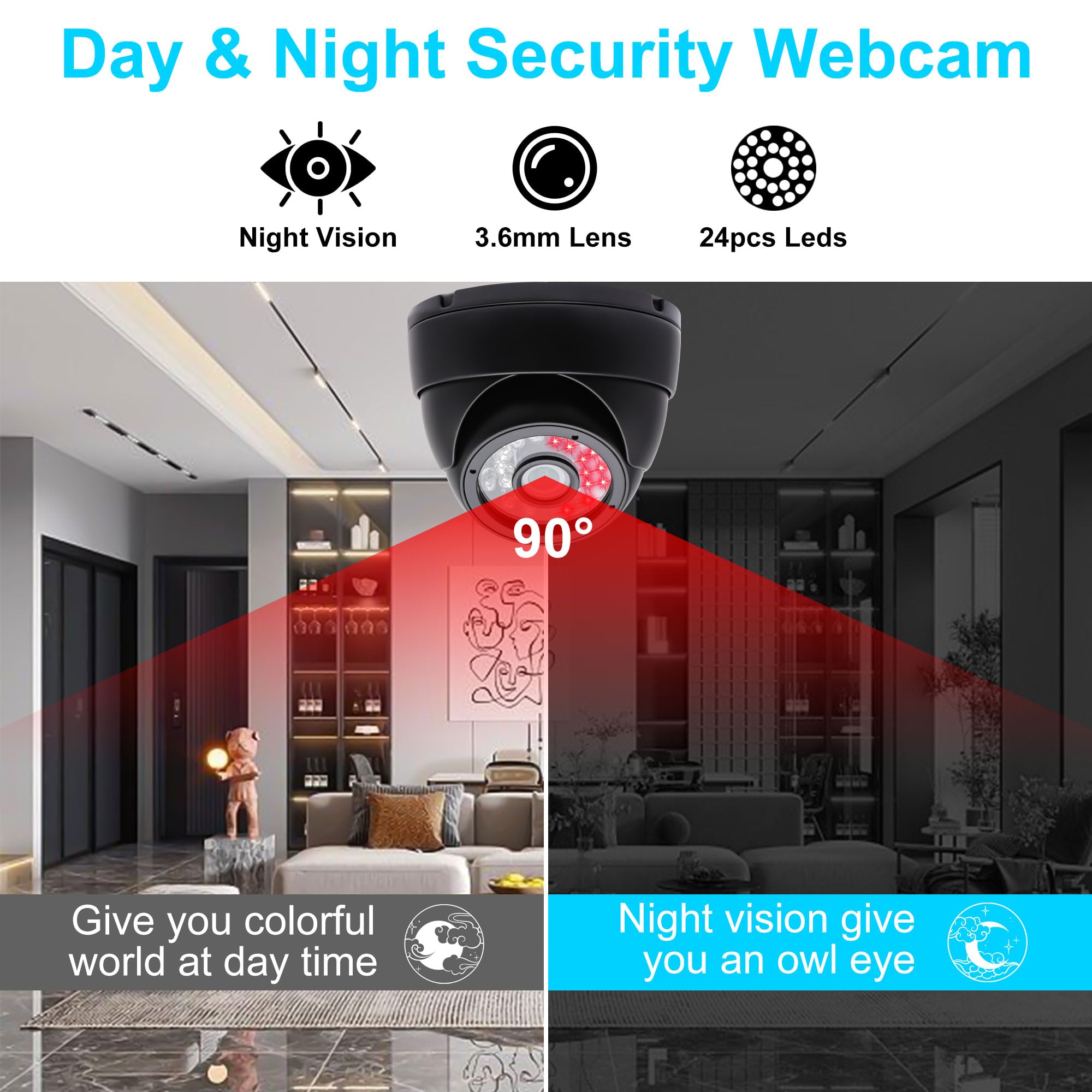 WQY 1080P Webcam, Autofokus mit Mikrofon
