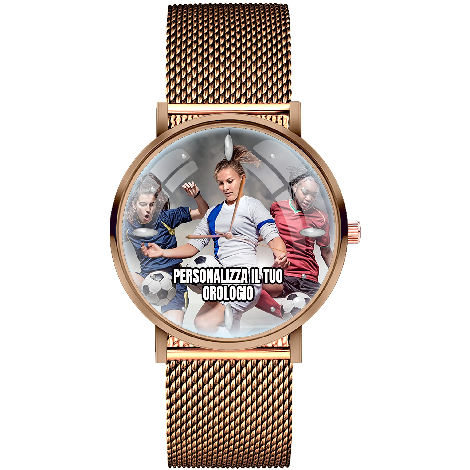 Orologio personalizzato unisex - M STEEL WATCH - personalizzabile con foto immagine logo brand testo - idea regalo
