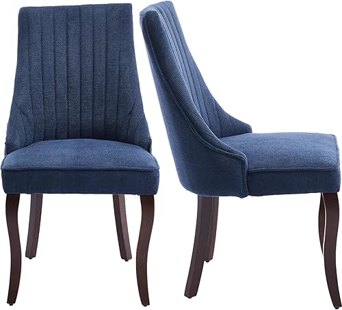 Vista 23 de Juego de 6 sillas de comedor de mediados de siglo color beige, juego de 6 sillas modernas para cocina y comedor, sillas de cocina tapizadas en tela