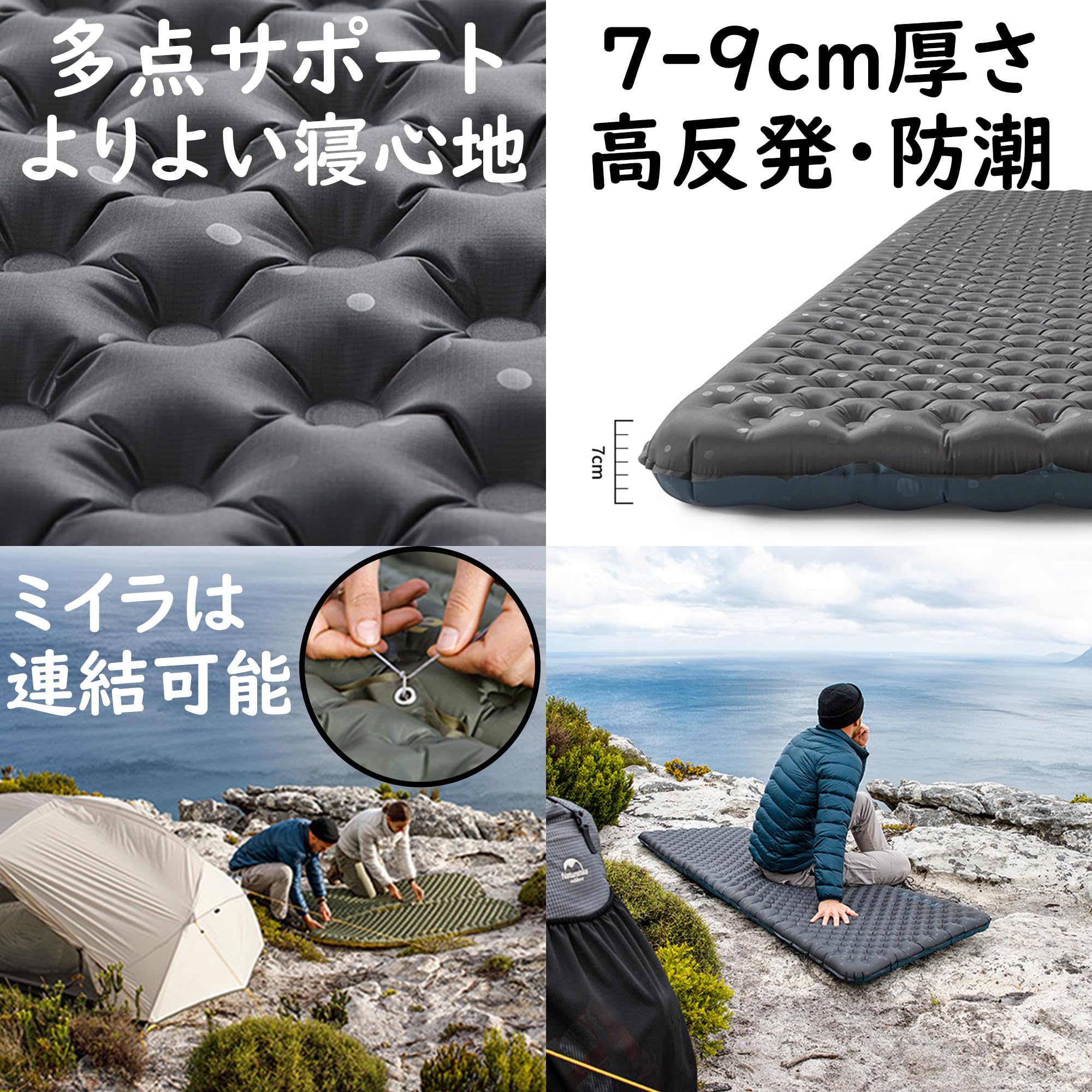 Amazon.co.jp: Naturehike R値3.5 キャンプ エアーマット 三季/四季
