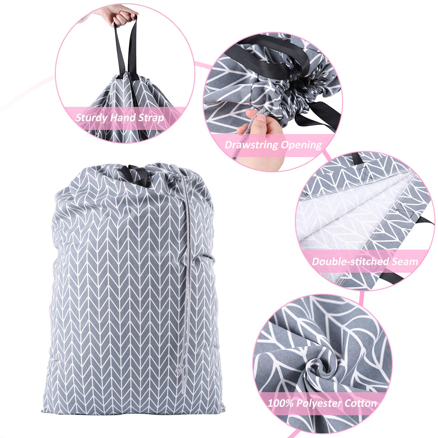 SWISSELITE Wäschesack Groß Mit Kordelzug – 71 X 102 Cm, Robust Für Waschmaschine, Reise & Studentenwohnheim