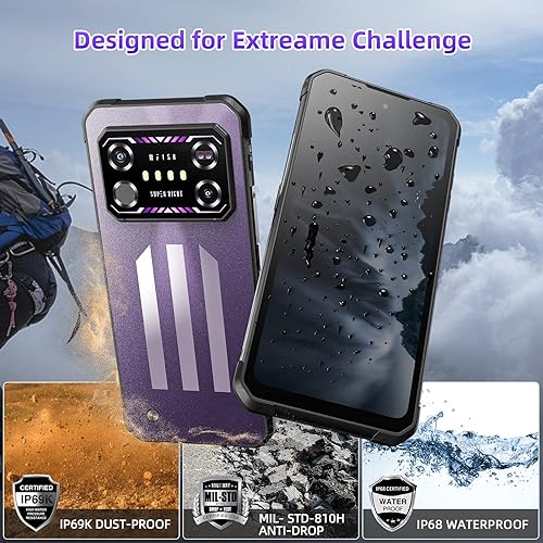 Miniatura 7 de Air1 Ultra (2023) Teléfono inteligente resistente, 16 GB+256 GB, 6.58 pulgadas FHD+ 120 Hz, cámara de visión nocturna de 64 MP+20 MP, Helio G99,