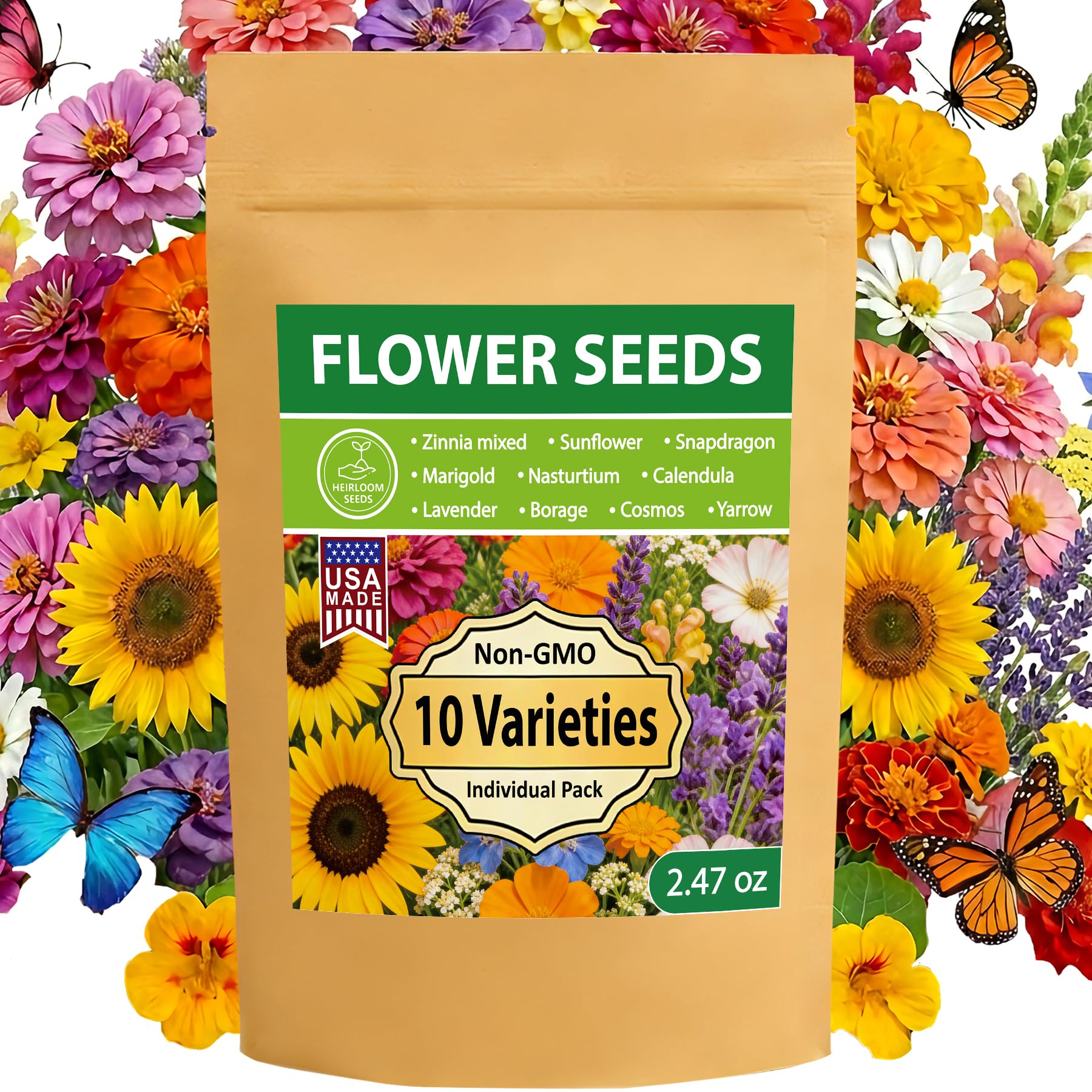 LUOJIBIE 10 Varieties Flower Seeds Collection