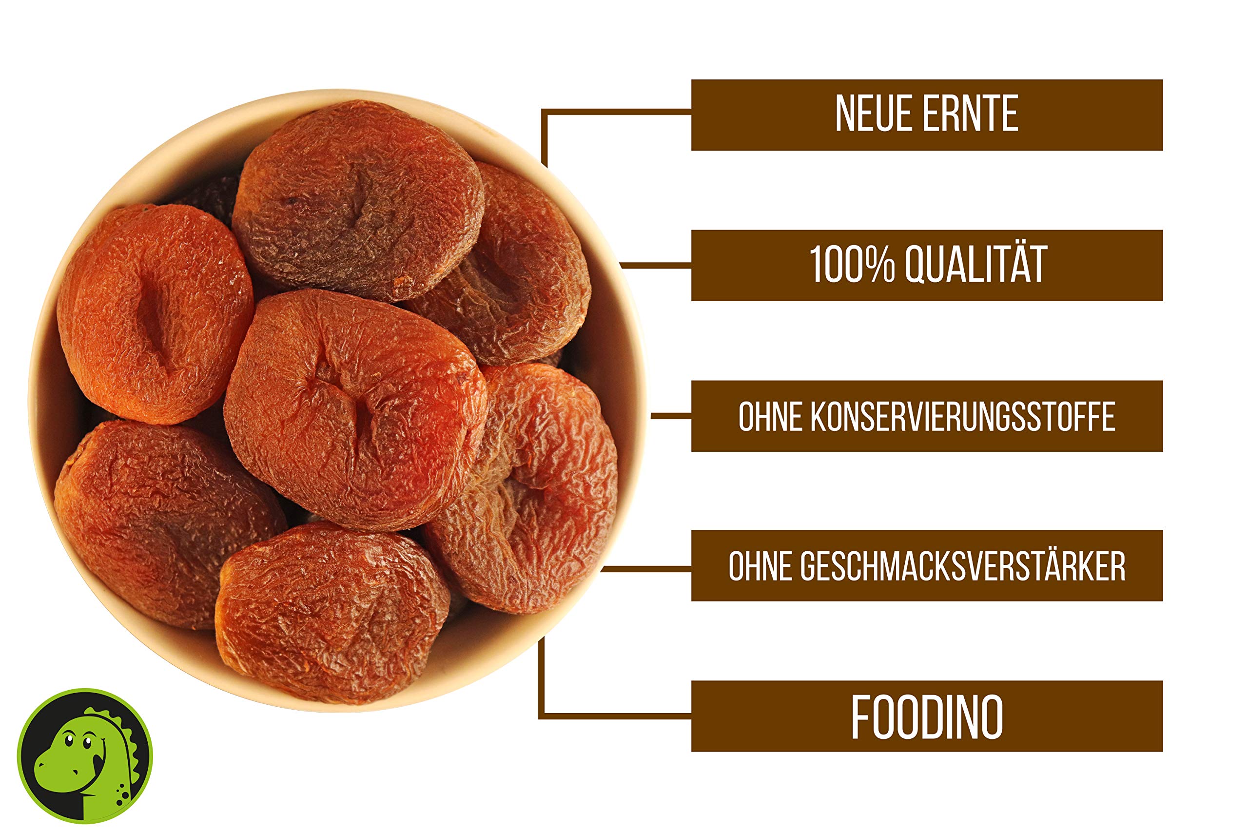 FOODINO 2,5kg Aprikosen getrocknet naturbelassen ungeschwefelt entsteint