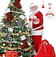Vista 3 de Skylety 6 medias de Navidad de 15 pulgadas, medias clásicas para colgar en la chimenea, para decoración familiar de fiesta de Navidad