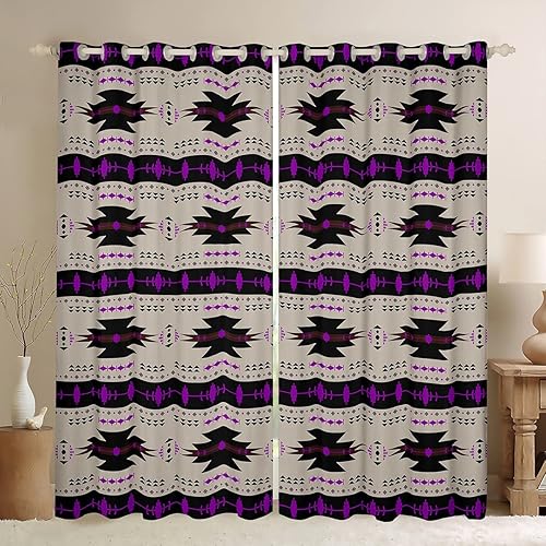 Southwest Native - Cortinas opacas aztecas, tribu étnica, flecha, occidental, 84 x 63 pulgadas, retro, exótico, nórdico, africano, indio, tribal,