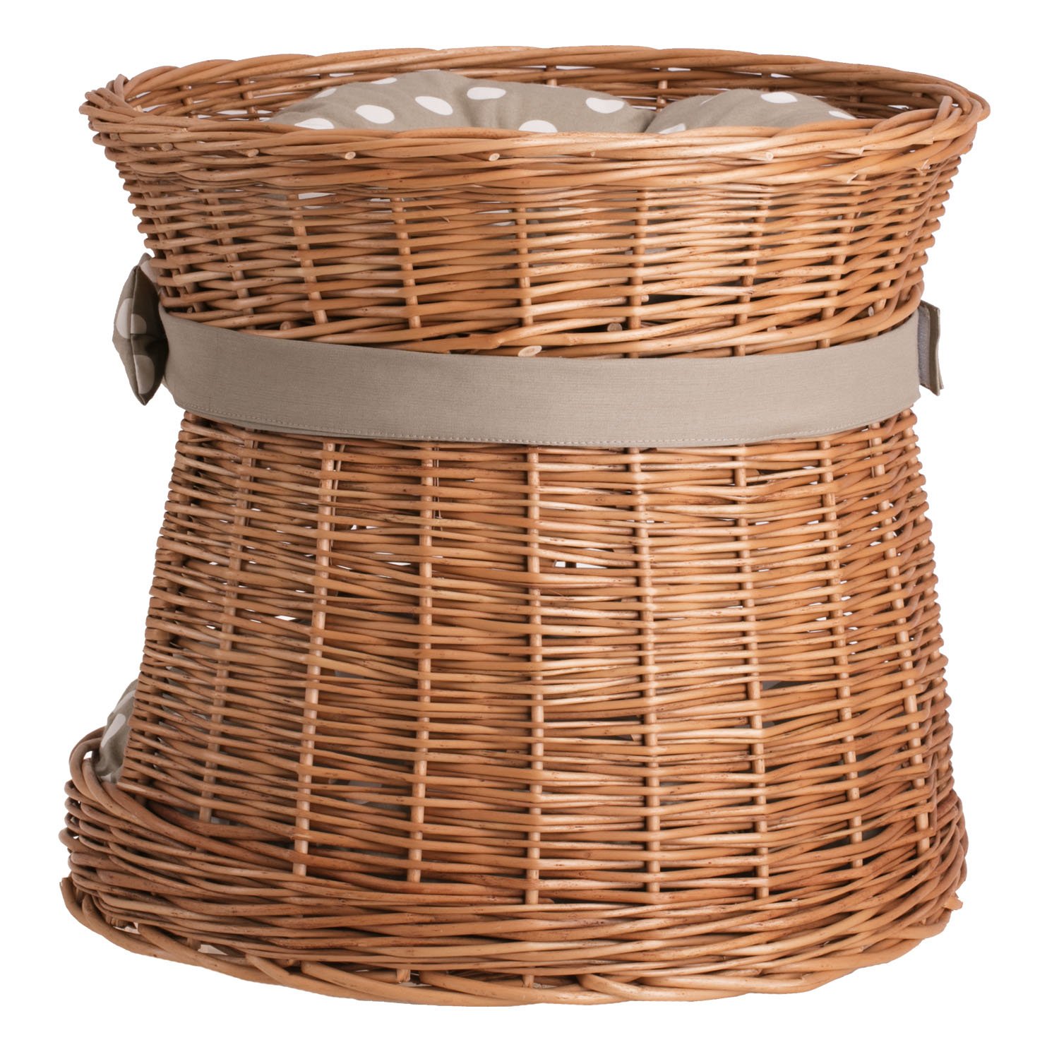 e-wicker24 Cuccia Gatto Vimini a 2 piani Naturale Cuccia Gato Interno Cesta per Cani Fatto a Mano Letto per Cani Lettini per Cane con 2 Morbidi Cuscini Letto per Animali