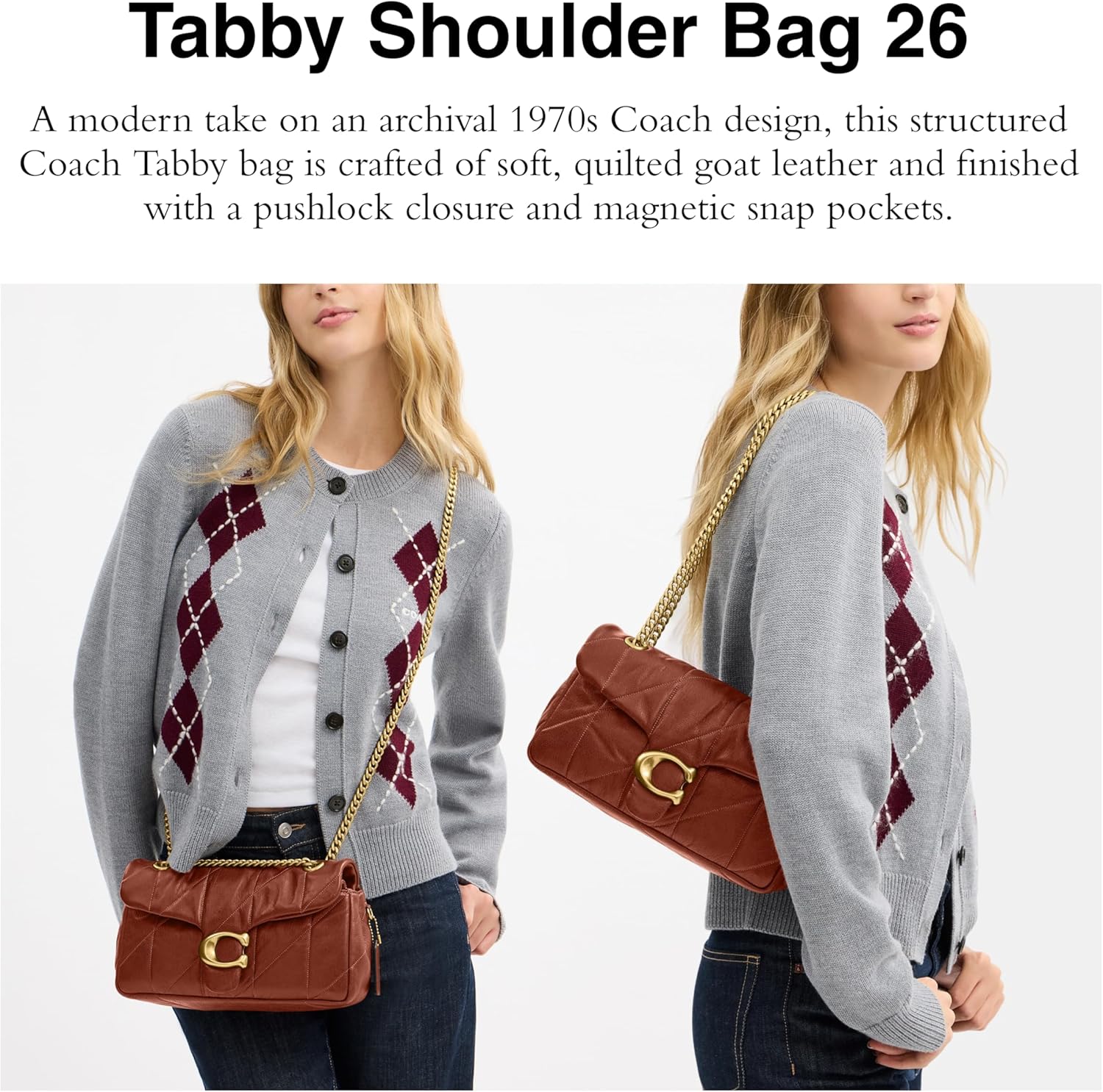 Coach Soft Quilted Tabby Shoulder Bag 26 - Image 3