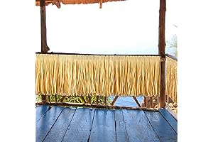 Hawaiian Luau Raffia Fringe Table Banner for Tiki