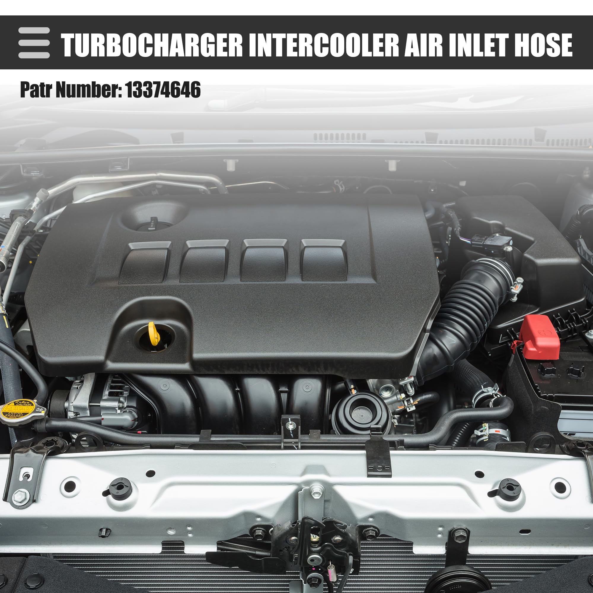 Motoforti Tubo de manguera de admisión de filtro de aire del motor, manguera de admisión de aire, para Chevry Cruze 2016-2019, goma, con abrazadera, n.º 13374646, color negro