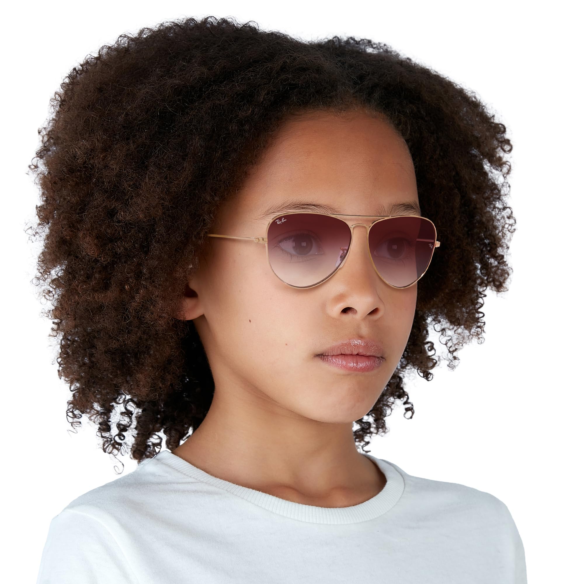 Ray-Ban Gafas de sol estilo aviador de metal Rj9506s para niños