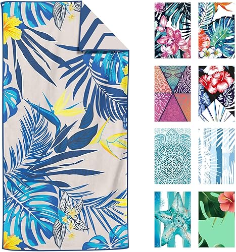VENTURE 4TH Toalla de playa de microfibra secado rápido, compacta, sin arena, absorbente, a prueba de arena y ligera, perfecta para camping, playa y