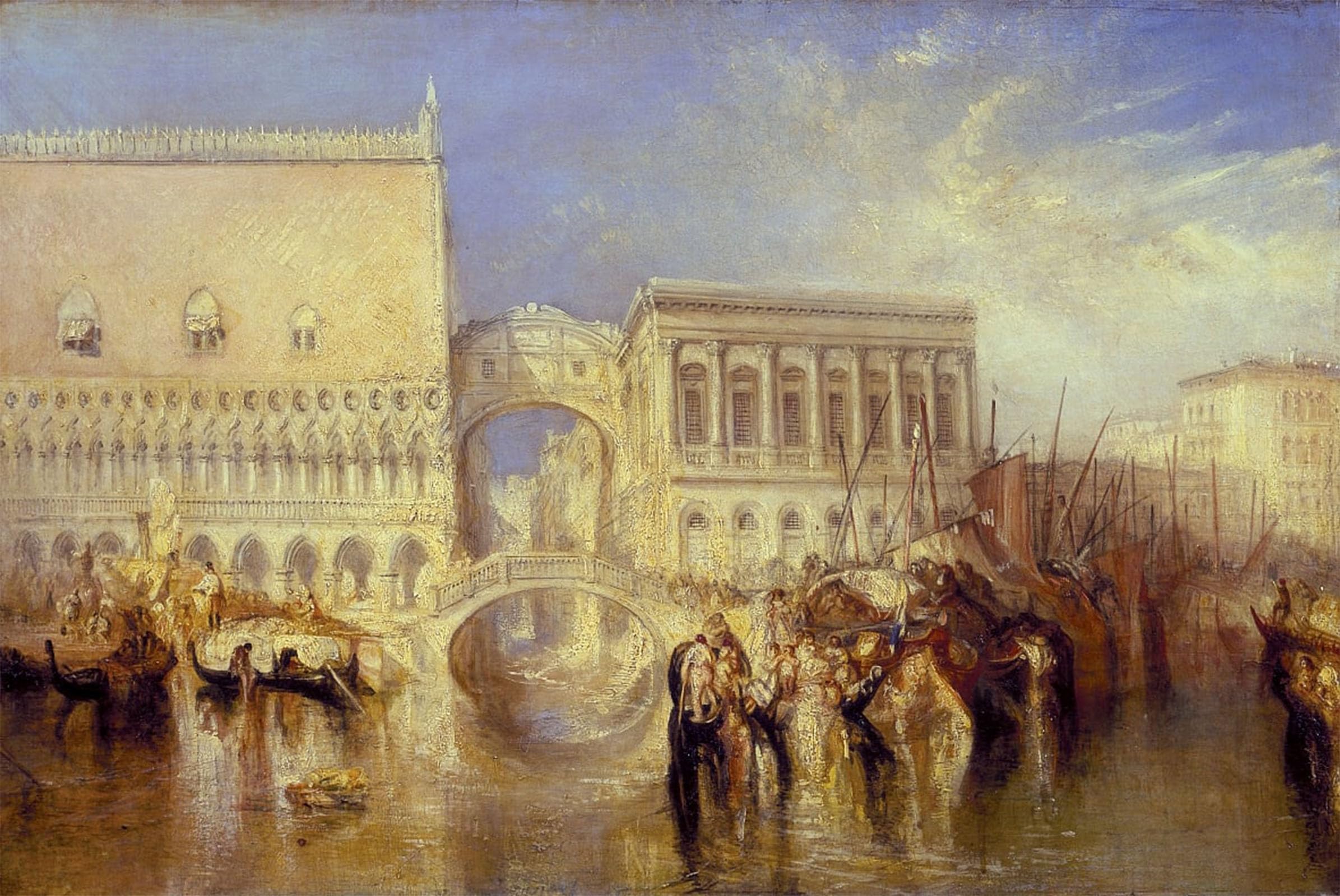 SERENDIPITP Retro Picture Poster Wall Art Pictures Painting Bridge of Sighs by Mallord William Turner Wall Art Canvas Print for Wall Decor 60x90cm