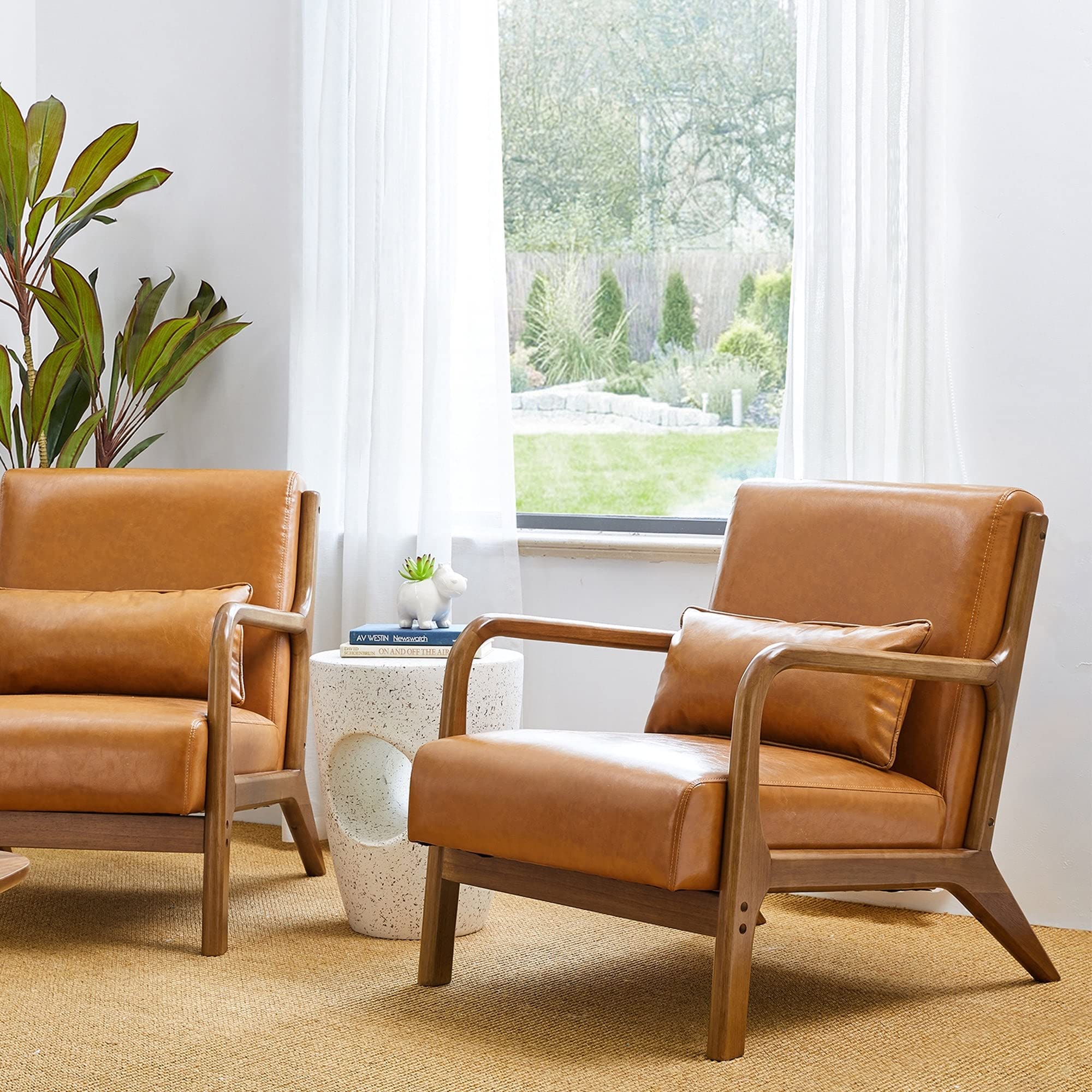 LSGF Luxury Design Traditional Glitzhomex accent chair Arm chair With Solid Sagwan Wooden Single Sofa Chair Sofa Set for Small Apartments, Living Room or Bedroom (1 Chair, Brown)-image-46