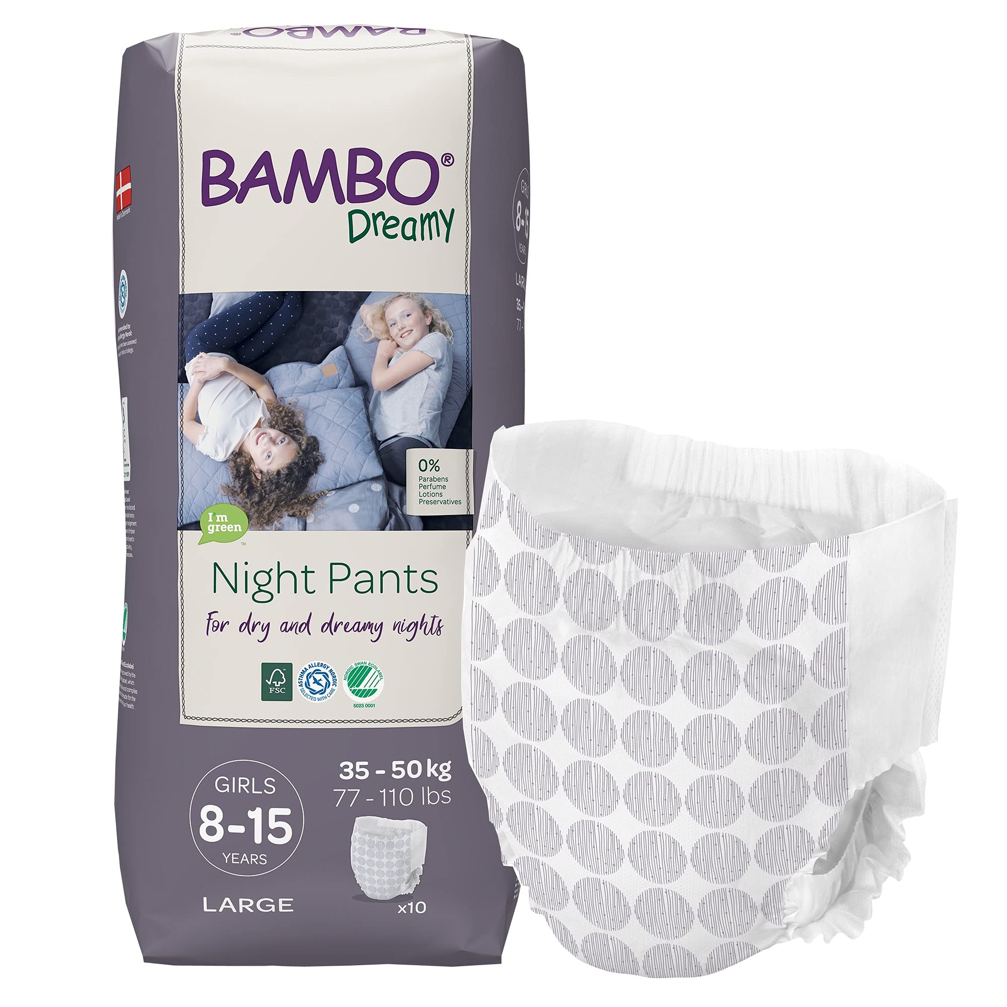 Bambo Nature - Mutandine da notte Dreamy per bambine, alta qualità