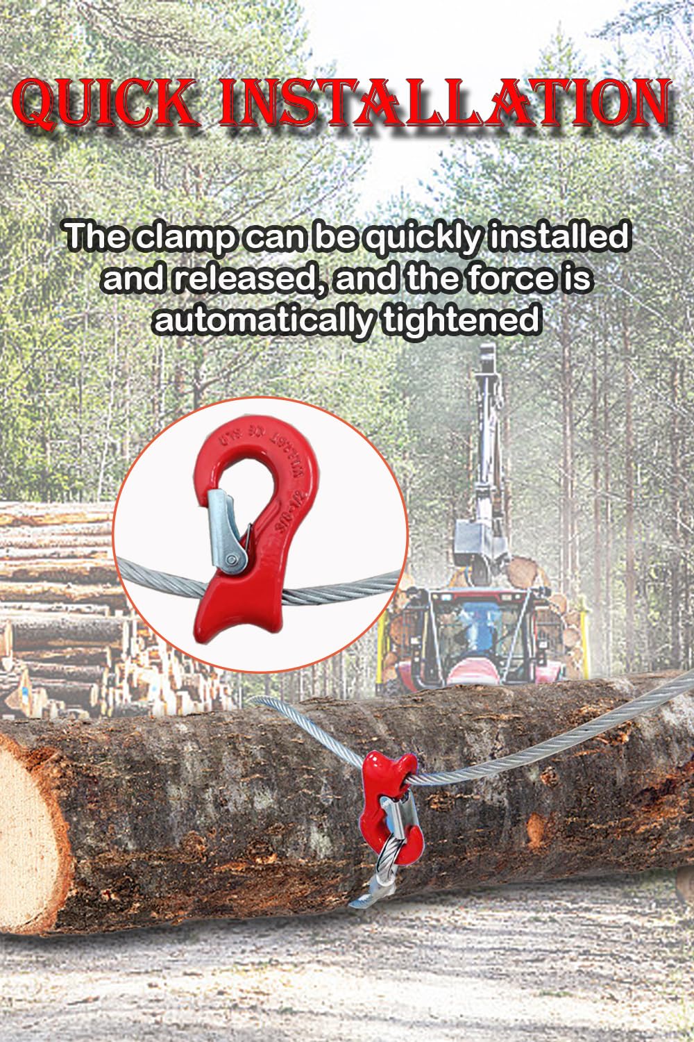Heavy Duty Wire Rope Sling - 8000lbs Capacity -4 Heavy Duty Wire Rope Sling - 8000lbs Capacity -4