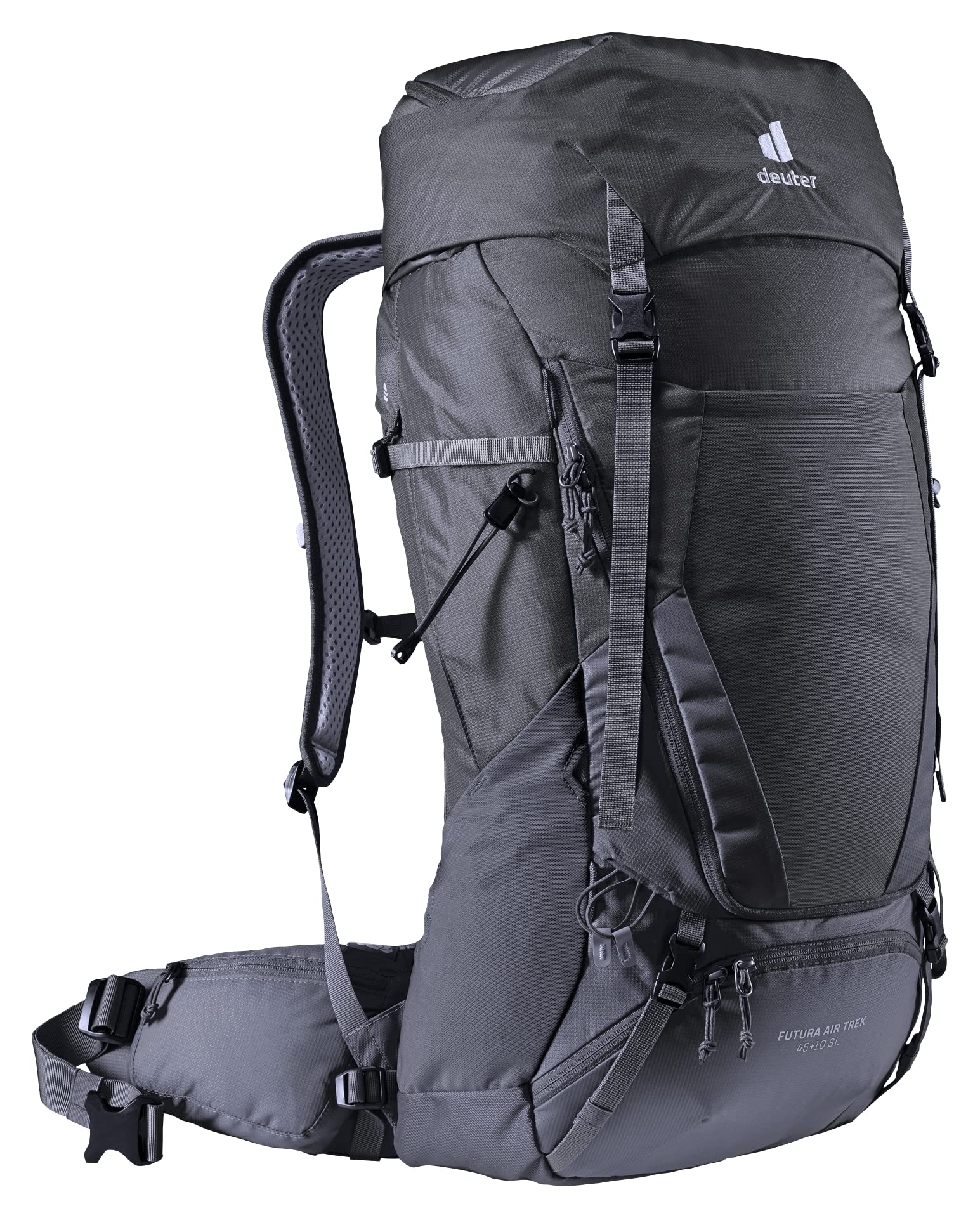 Deuter Futura Air Trek 45 + 10 Sl Mochila De Trekking Para Mujeres, Black-​Graphite