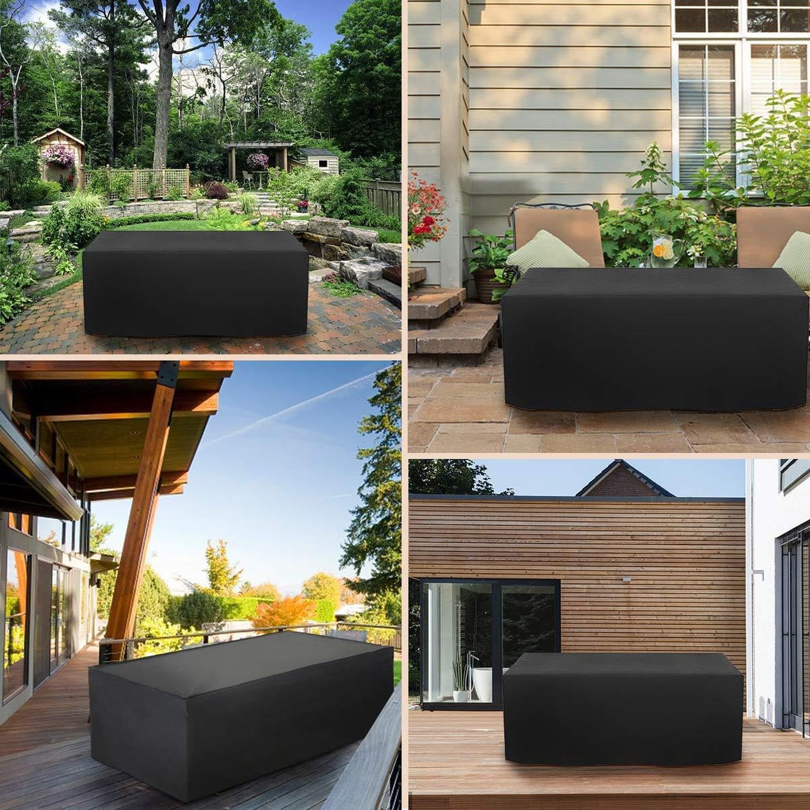 Housse Table de Jardin Housses de Meubles 300x180x75cm Bâche Salon de Jardin Extérieur Tissu 420D Oxford Housse de Protection Salon de Jardin Bâche Table Jardin