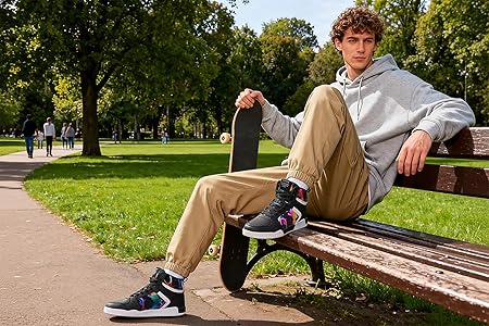 Amazon.com | MG ZERVIX Unisex Fashion Sneakers High Top Skate