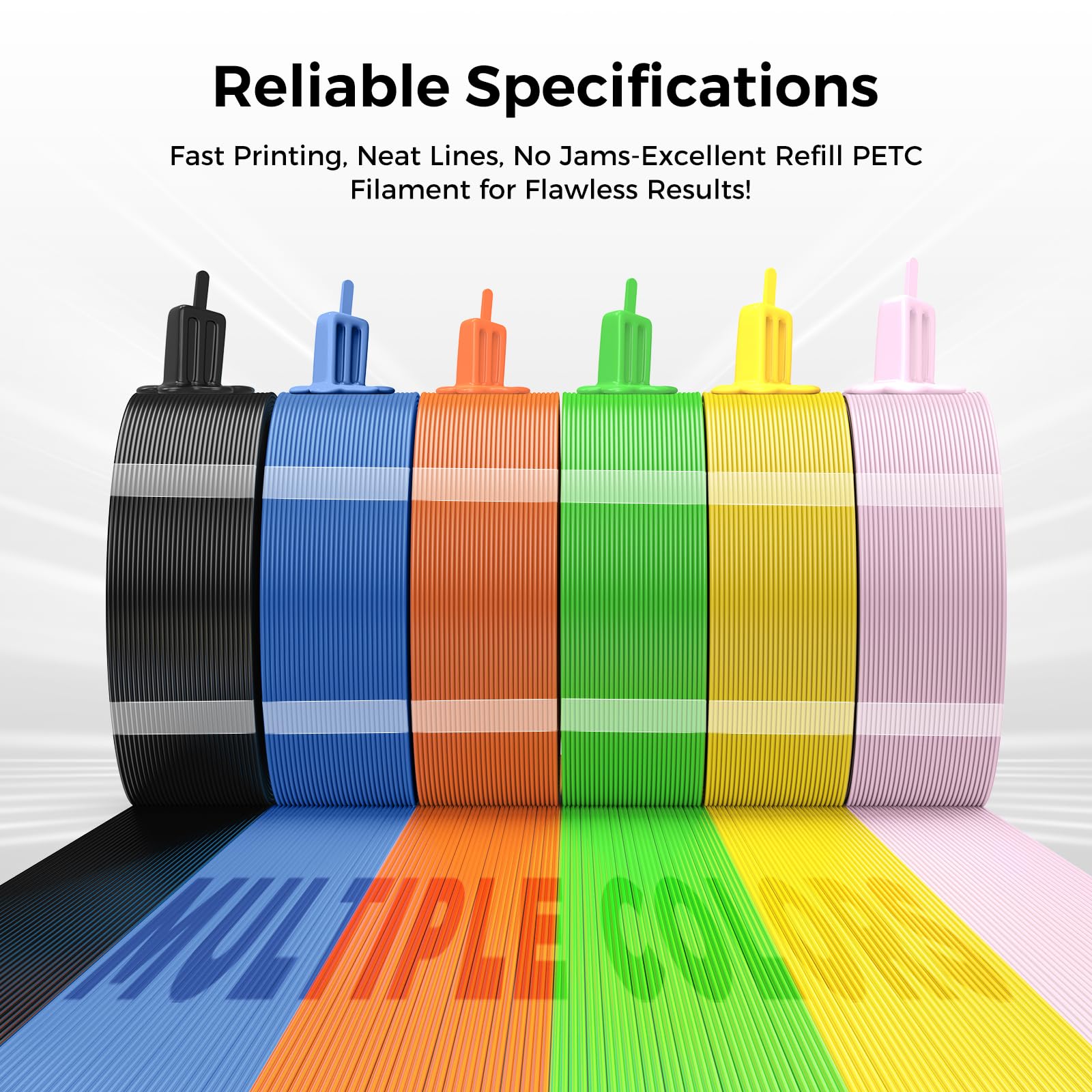 Creality Refill PETG Filament, Resistente y Duradero, Precisión Dimensional de 1,75mm±0,03mm, para Bobinas Reutilizables de Bambu Lab, Filamento para Impresoras 3D, 4kg (8,8lb), Negro Blanco Rojo Azul
