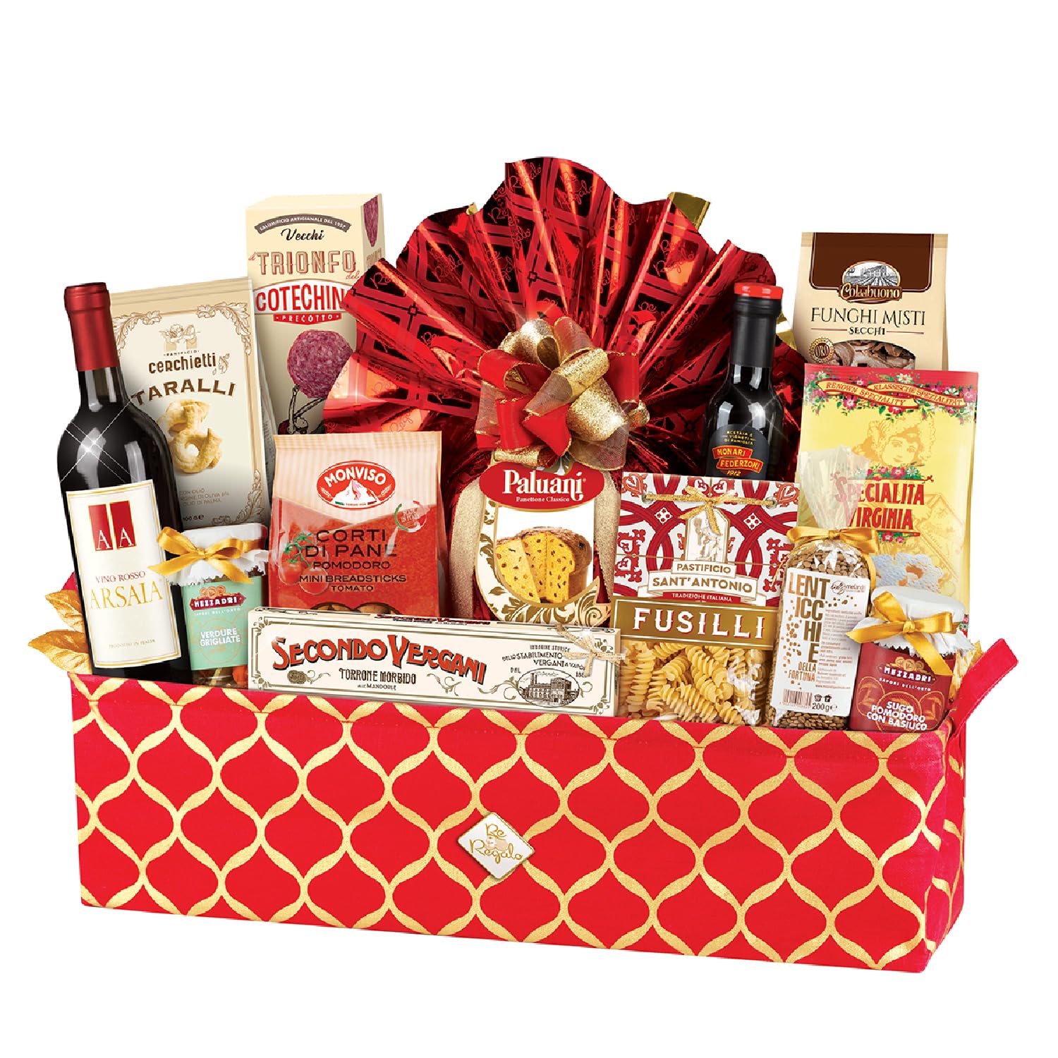 CESTA NATALE RE REGALO GHIBELLINO 14 PEZZI