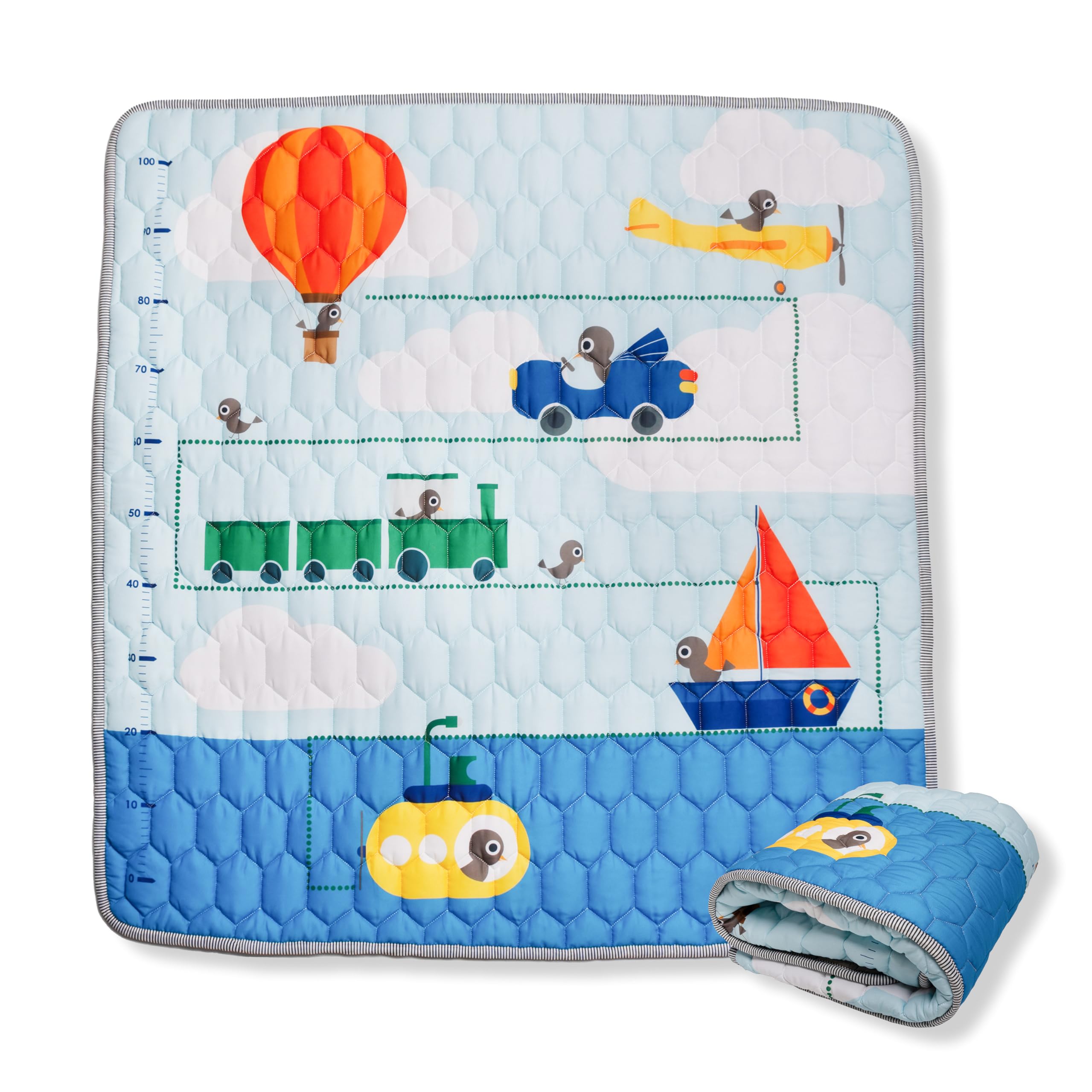Alfombra Bebe Acolchada Plegable 120x120 cm - Certificado EN71 - Tapete de Actividades Bebe Antideslizante - Alfombra de Juegos Bebe para Gatear, Jugar – Manta Actividades Bebe