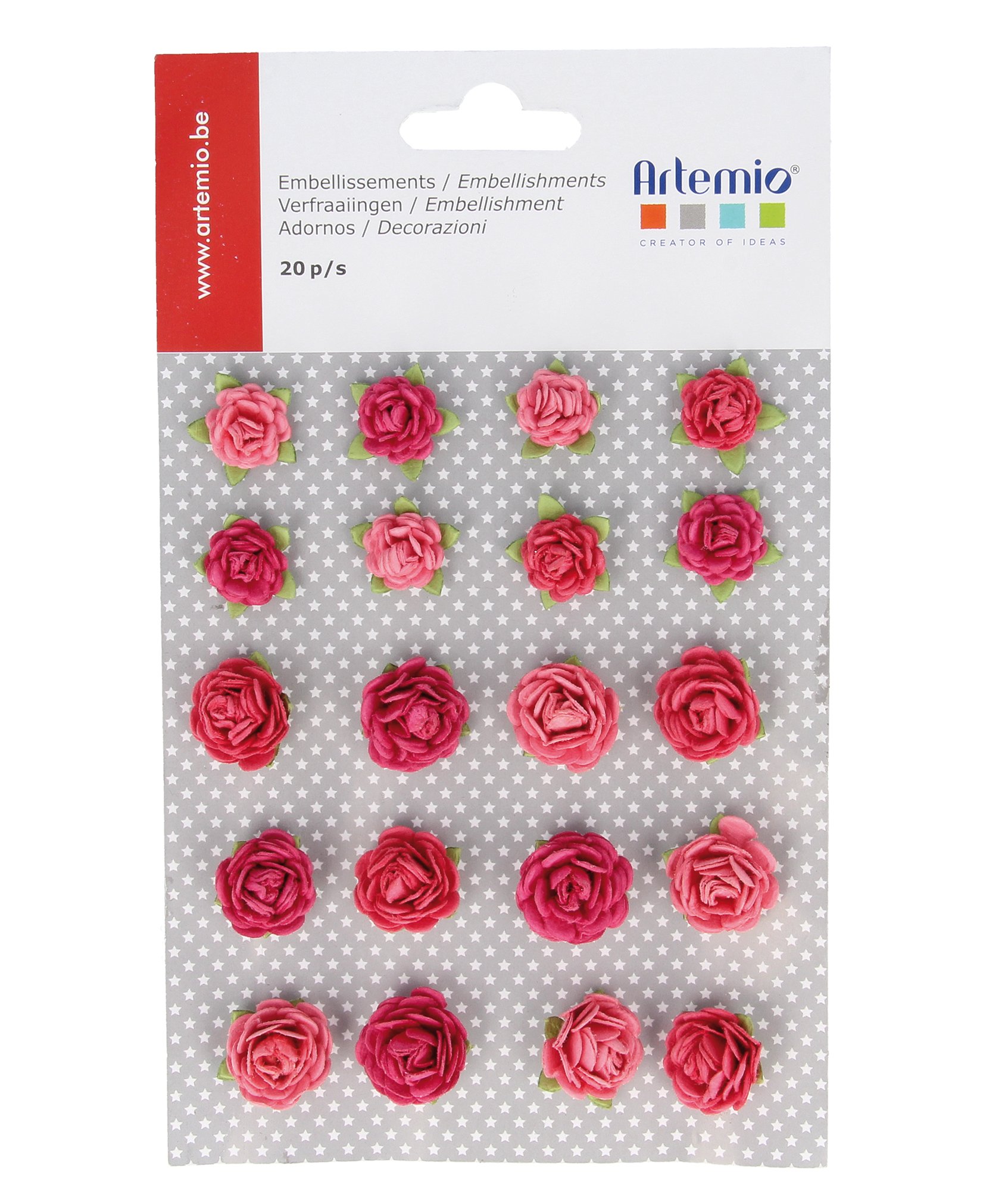 Artemio – Juego de 20 Mini, Papel, Rosa, 11,​5 x 0,​5 x 19 cm