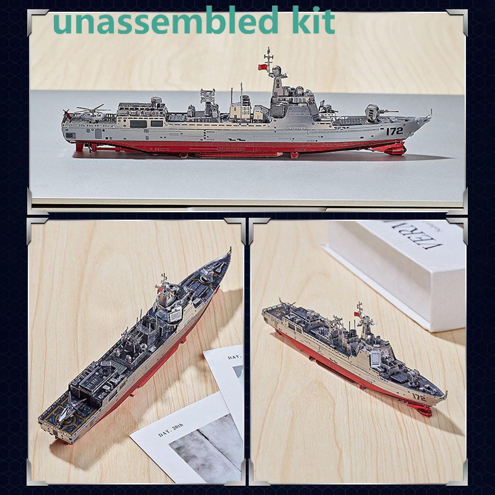 Amazon | 1/1000スケール 金属製艦船キット 052D 駆逐艦 3D金属
