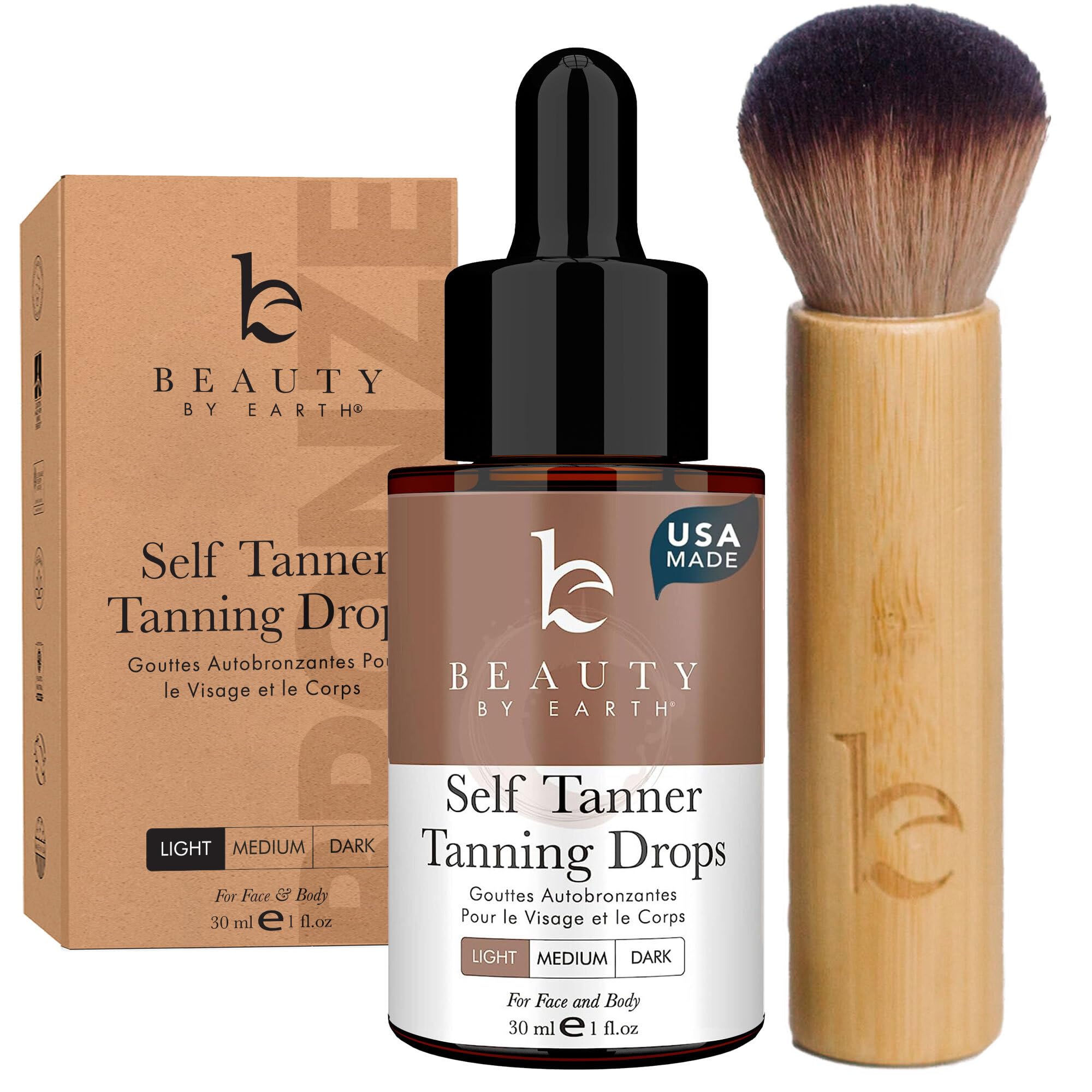 Amazon.com: Self Tanning Drops & Kabuki Face Brush - Made with