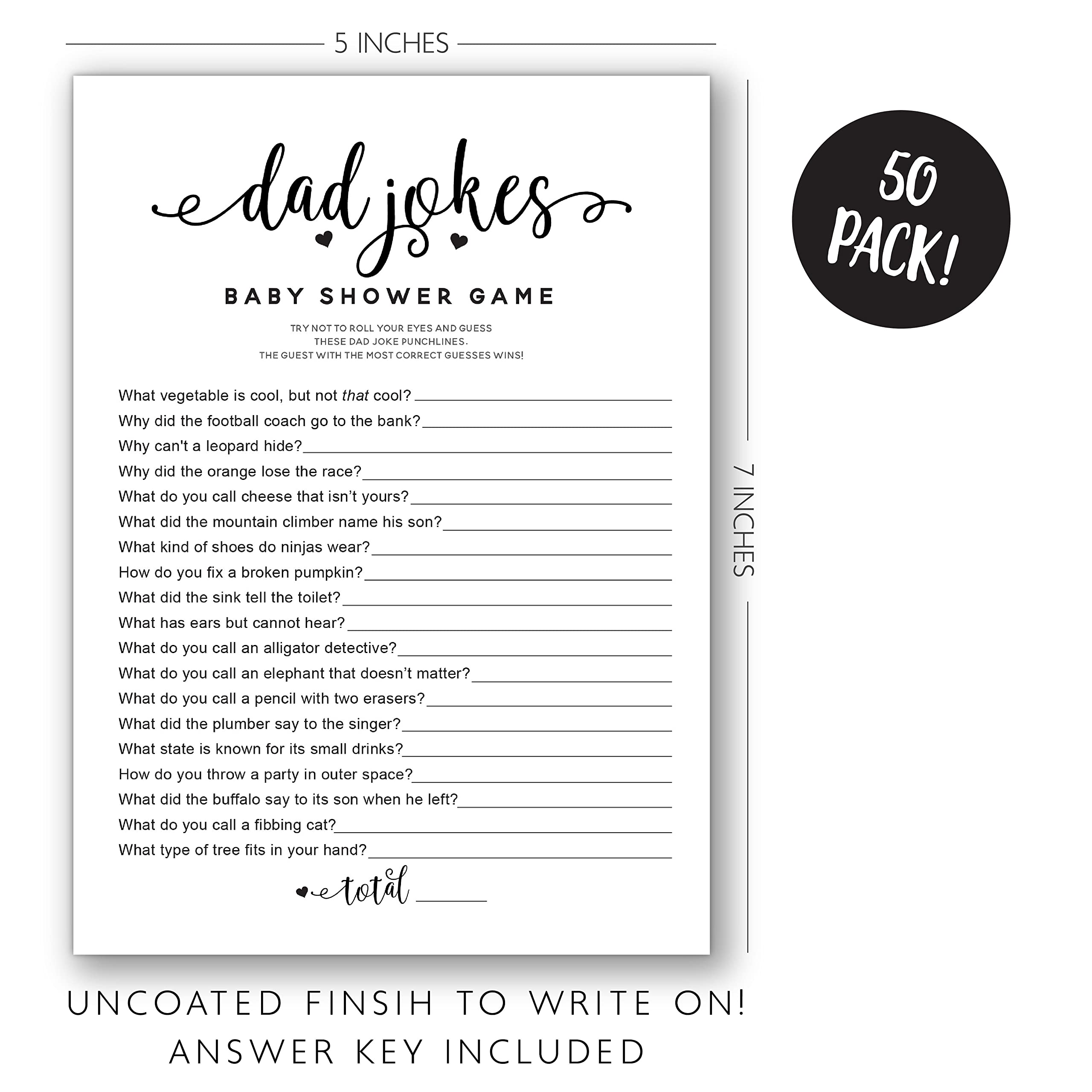 Dad Jokes Baby Shower Game Printable Free Discounted Price stlukes