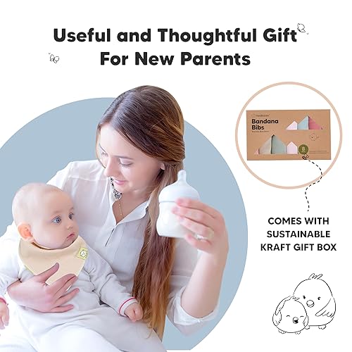 Miniatura 7 de KeaBabies 8 unidades de baberos tipo bandana orgánicos para niñas - Baberos tipo triángulo súper absorbentes para bebés que babean y están en