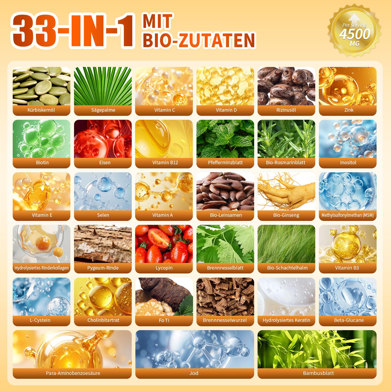 VivoNu Kürbiskernöl mit Sägepalme Kapseln | Prostata Kapseln | DHT-Blocker | 300 Weichkapseln | 4500 mg | Einzigartige Formel 33-in-1 mit Vitamin C, D3, B12, E, A, Zink, Biotin, Eisen
