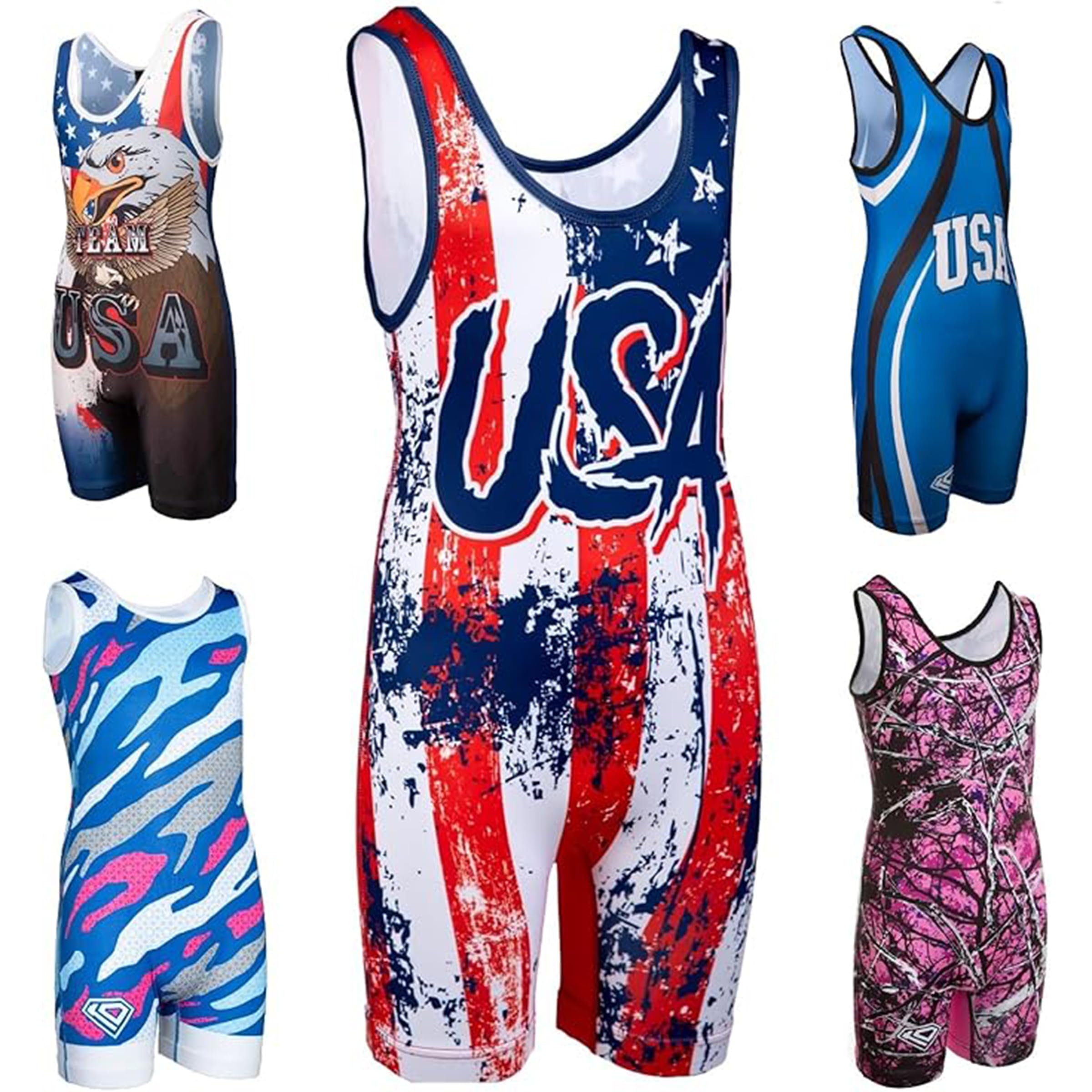 KO Sports Gear - Unisex Wrestling Singlet, Comfortable & Breathable, 4 Way Stretch, Gymnastics, Running, Weightlifting