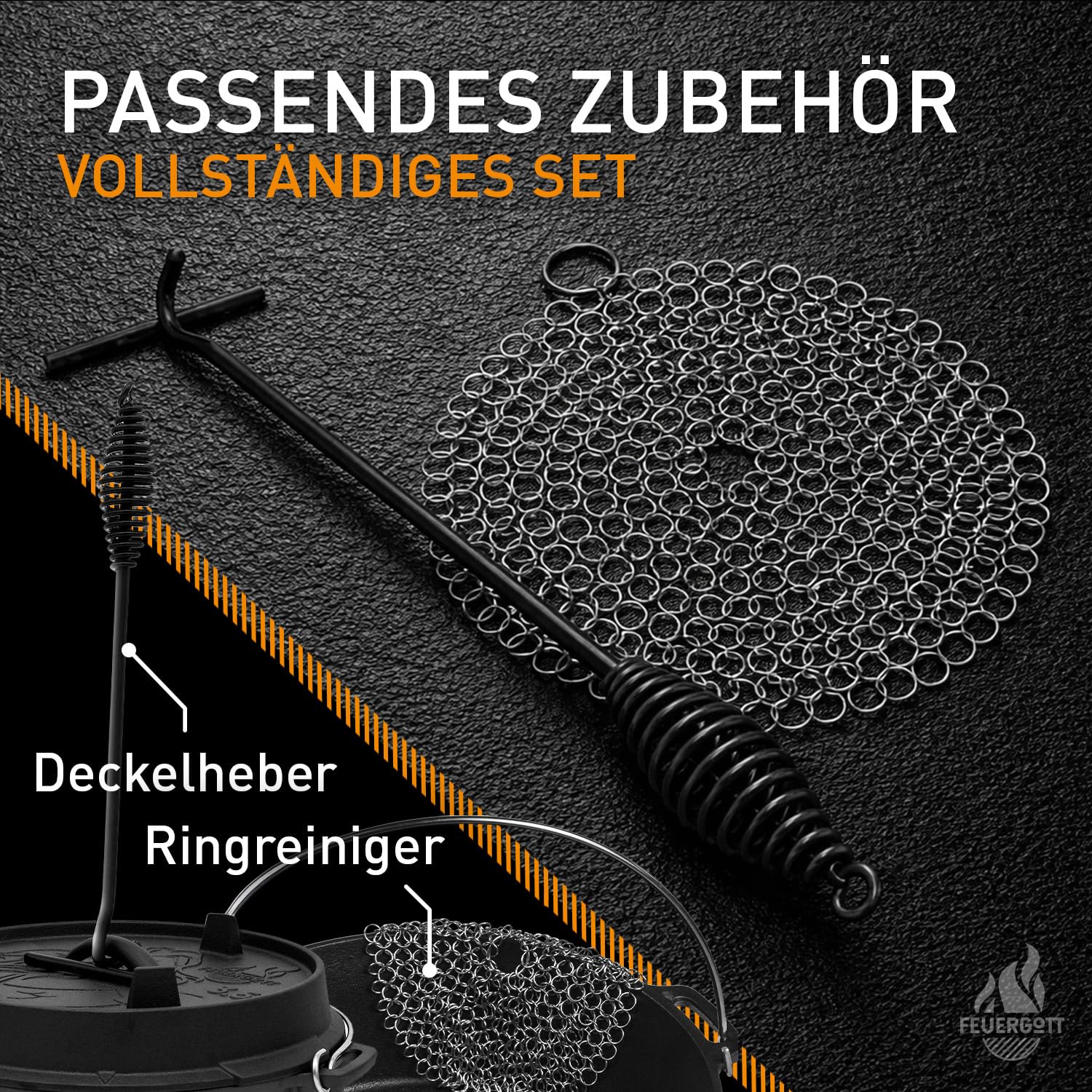 Dutch Oven 6L ohne Füße – Gusseisen Topf für Brot, Braten, Backofen, Herd, Induktion, Schmortopf für Familienküche, BBQ, Auflauf, große Portionen, Kochen, Grill, Bräter, rustikal, schwarz