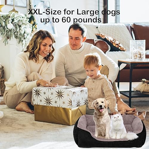 Miniatura 7 de Cama para perros de la marca Utotol cálida, rectangular, lavable cama para mascotas de firme algodón transpirable, para gatos también, cama