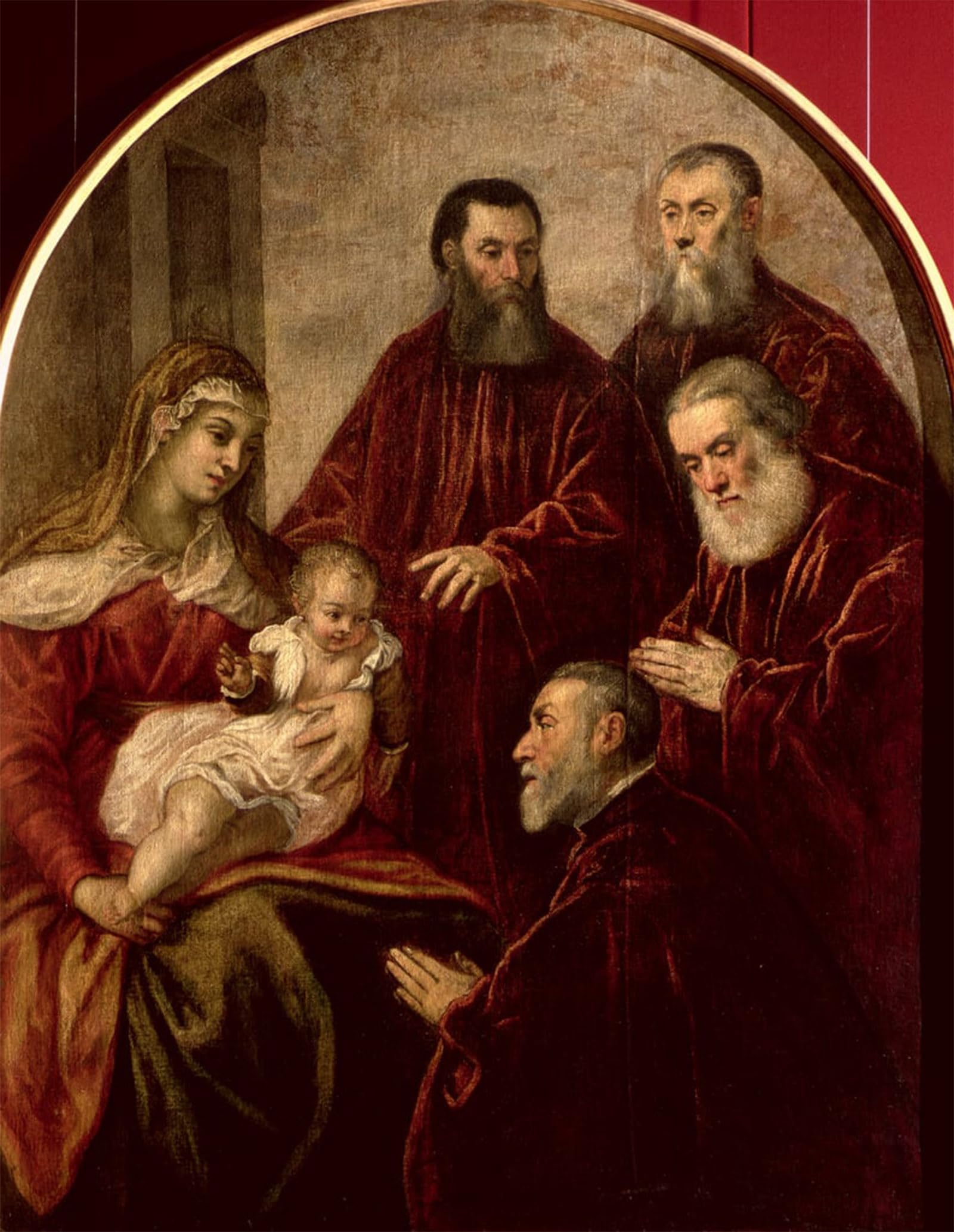 ARTXLXXBN Famous Art Print Poster Vintage Wall Art Lady and Child with Four Statesmen by Jacopo Robusti Tintoretto Canvas Art Poster for Home Decor 60x90cm