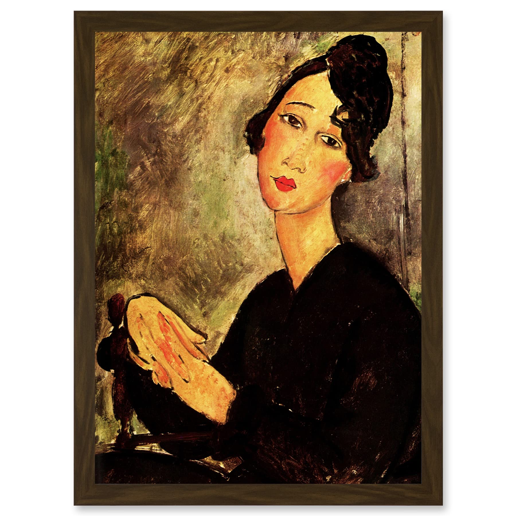 Artery8 Amedeo Modigliani Portrait Of Dedie Old Master Painting Artwork Framed Wall Art Print A4