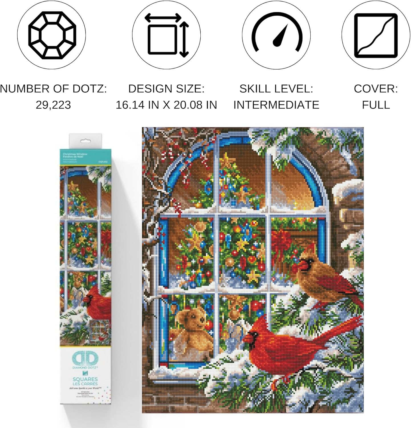 DIAMOND DOTZ Christmas Window Diamond Painting Kits for Adults - Diamond Art Kits a Relaxing Creative Craft Kit with Dotz Gems
