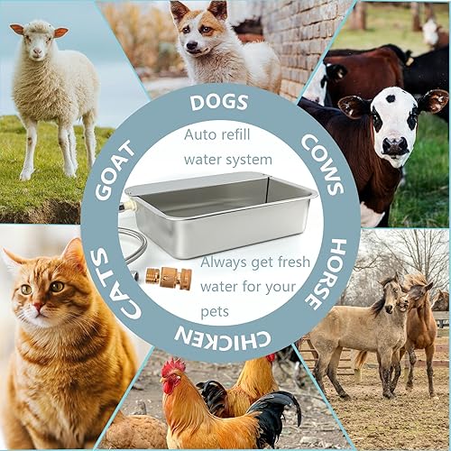 Miniatura 6 de Dispensador automático de agua para perros de 3 galones de acero inoxidable 304, cuenco de agua grande para perros al aire libre e interior