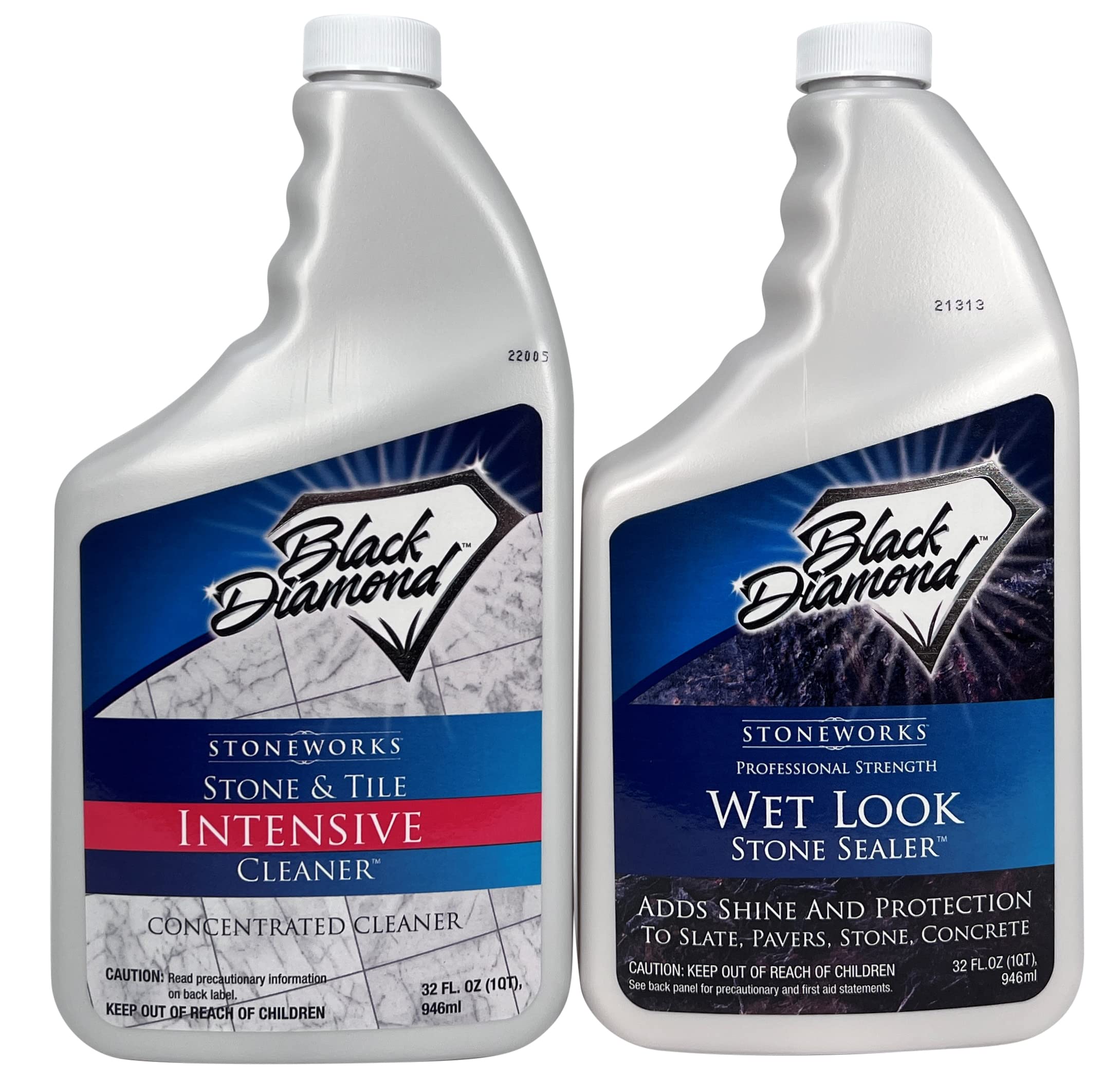Black Diamond Stoneworks Wet Look Natural Stone Sealer Provides Durable Gloss and Protection. 1-QT and Stone & Tile Intensive Cleaner: Concentrated Deep Cleaner. 1-QT