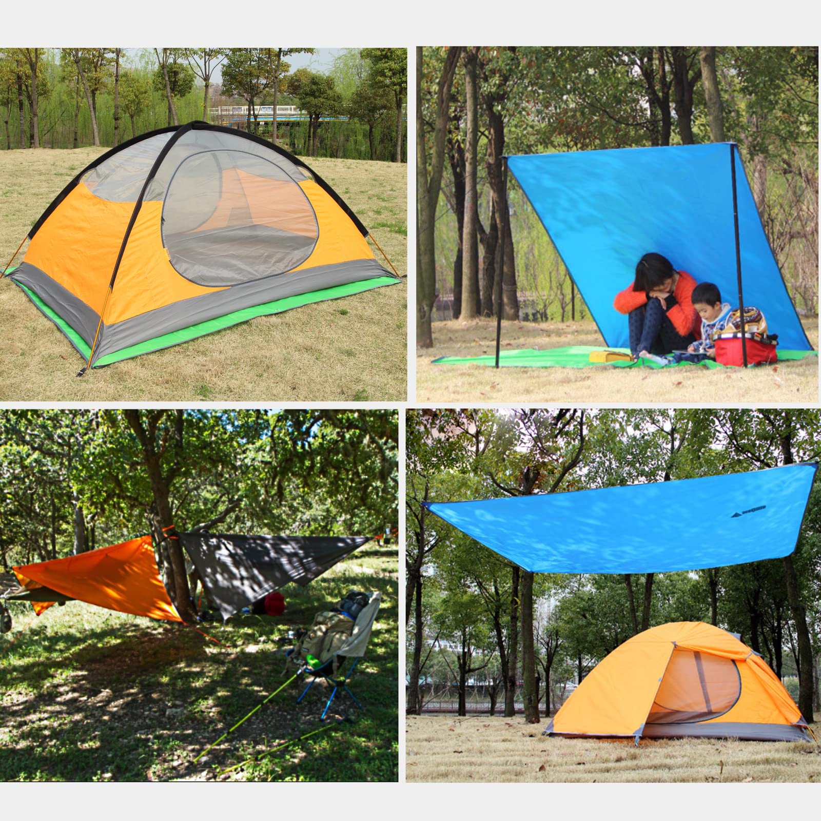 TRIWONDER Tarp Ultra Léger Tapis de Sol Camping Imperméable 150 x 220 cm