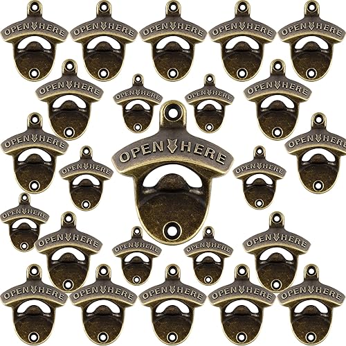 Miniatura 15 de Abrebotellas de bronce antiguo montado en la pared abrebotellas de cerveza montado en la parte superior para regalos Bronce antiguo,Plateado