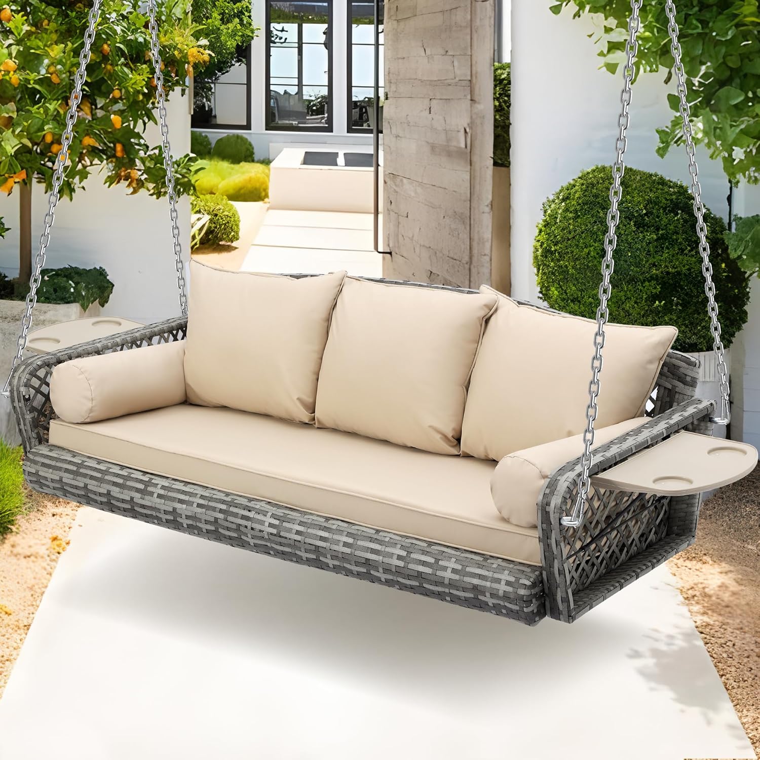 Grepatio Wicker Hanging Porch Swing Outdoor Ethiopia Ubuy