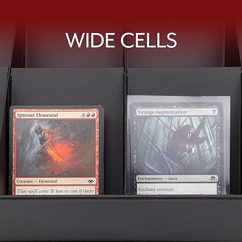 Miniatura 4 de Toy Vault Bandeja de clasificación de tarjetas esmaltadas (15 ranuras) organizador grande de bandeja de tarjetas de metal negro para juegos CCG y