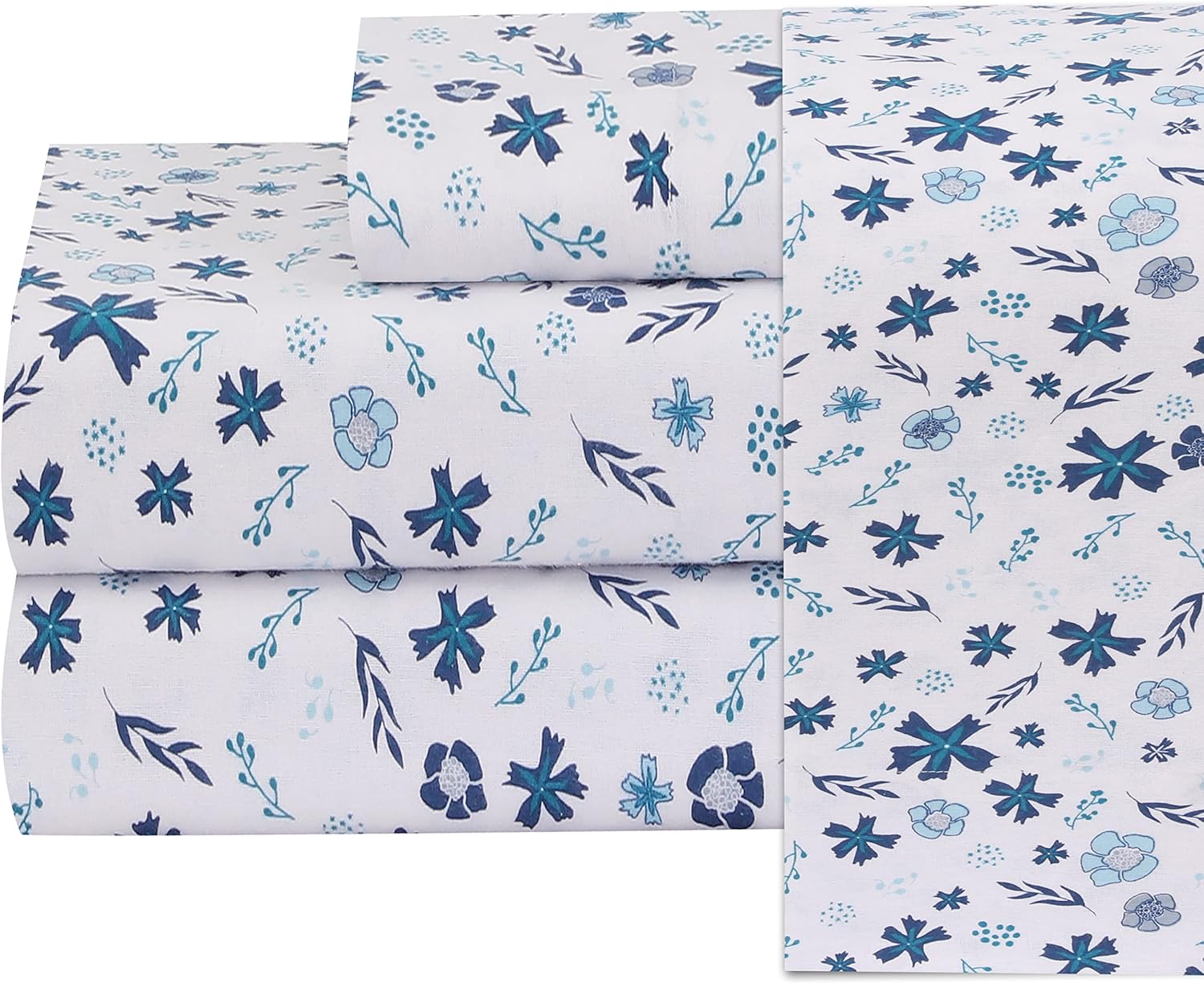 Ruvanti 100 Cotton 4 Pcs Flannel Sheets Full, Deep Pocket